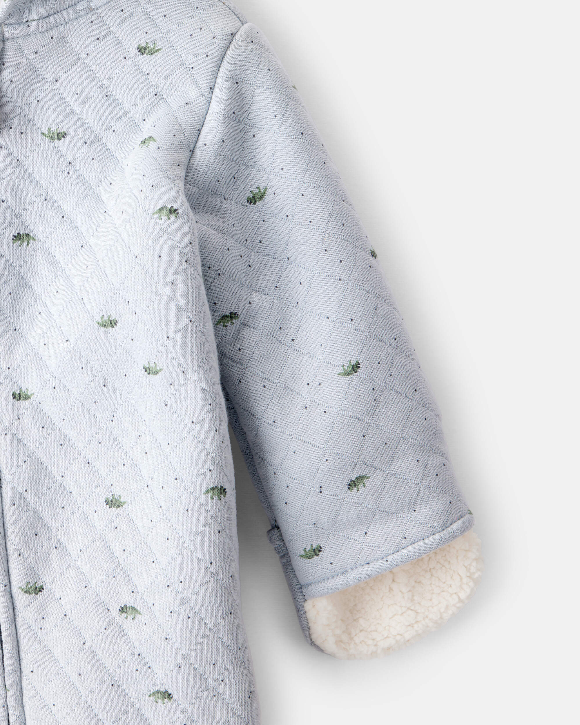 Baby Boy Dinosaur Print Long-Sleeve Jumpsuit - Blue