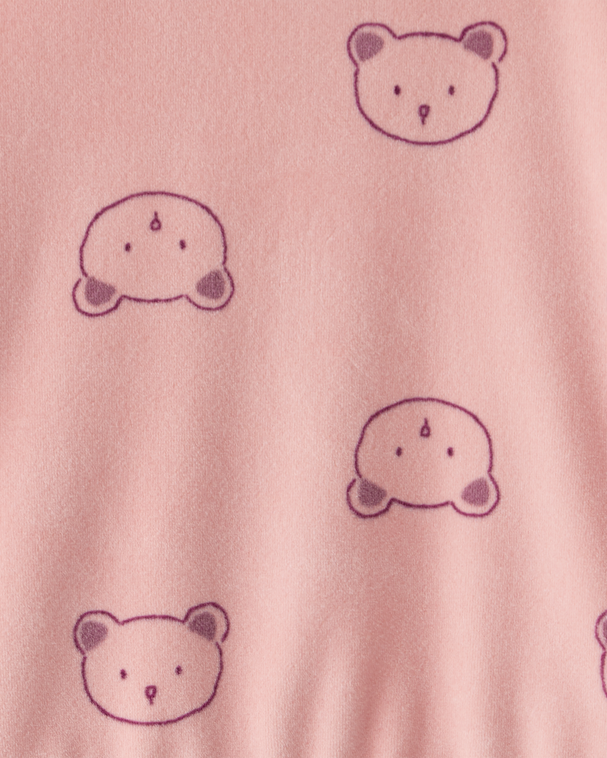 Baby Girl 2-Piece Bear Print Velour Sweatshirt & Jogger Set - Pink