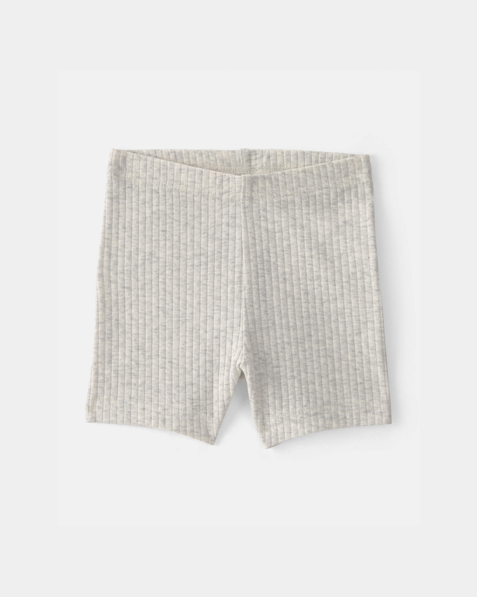 Baby Girl Rib Bike Shorts - Grey