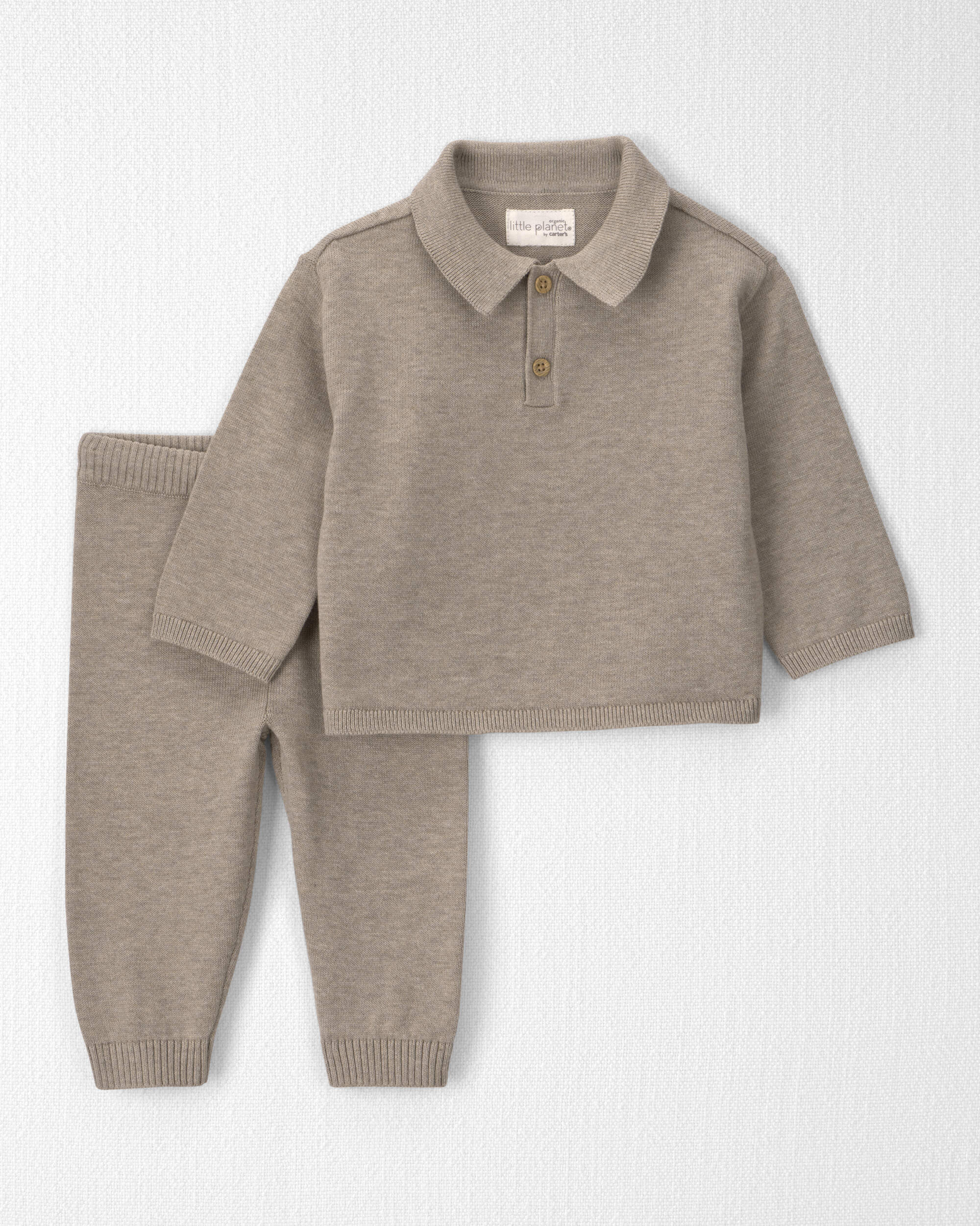 Baby Boy 2-Piece Organic Cotton Sweater Knit Top & Pant Set