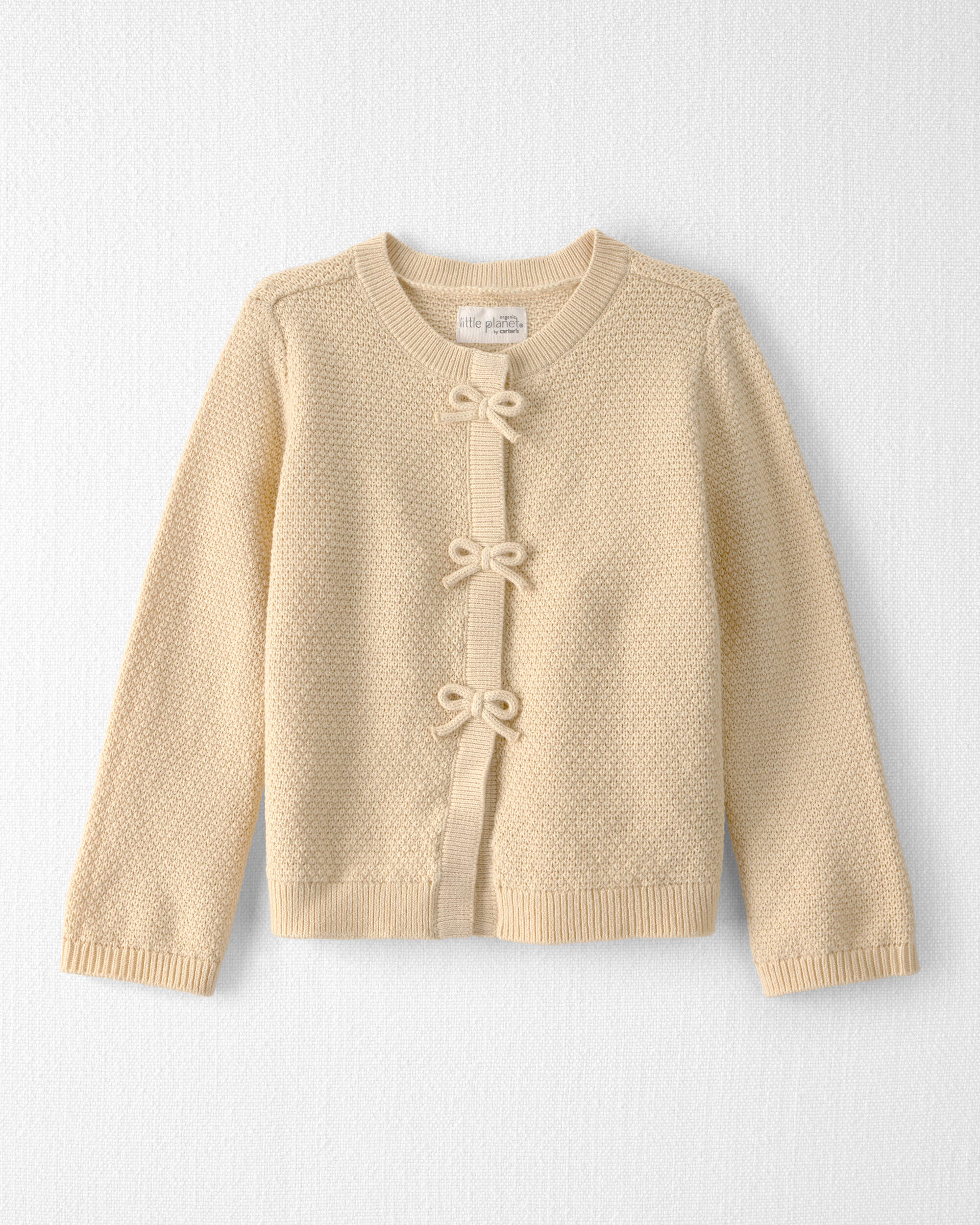 Toddler Girl Organic Cotton Sweater Knit Cardigan