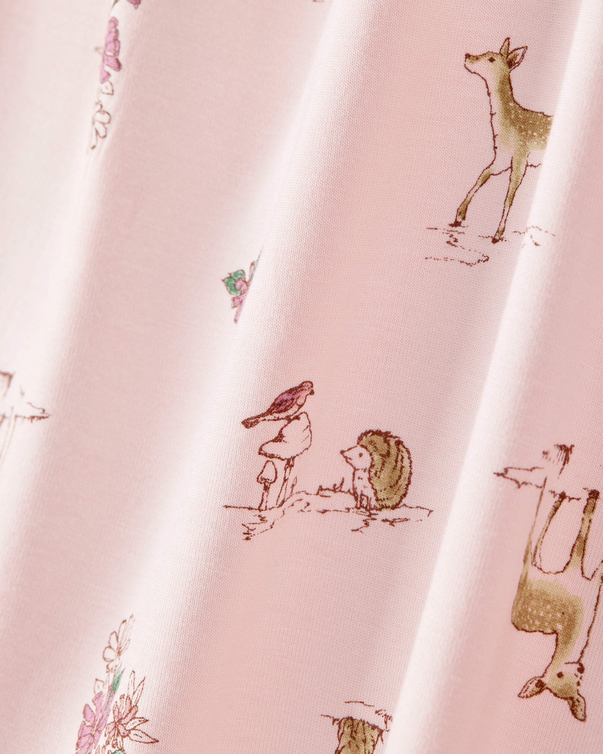 Toddler Girl Deer & Floral Print PurelySoft Long-Sleeve 2-Piece pyjamas - Pink