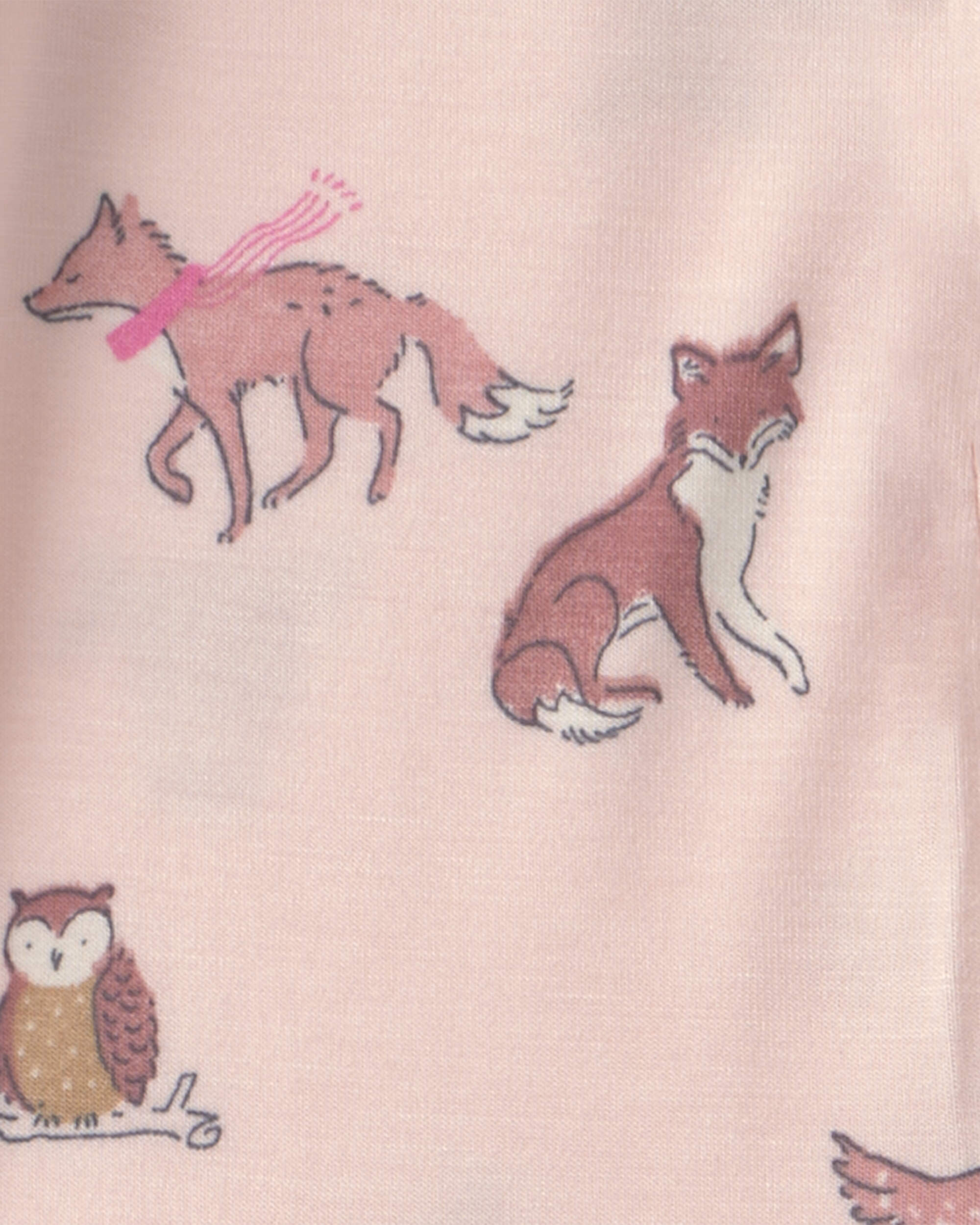 Baby Girl 1-Piece Woodland PurelySoft™ Snug Fit Pyjama - Pink