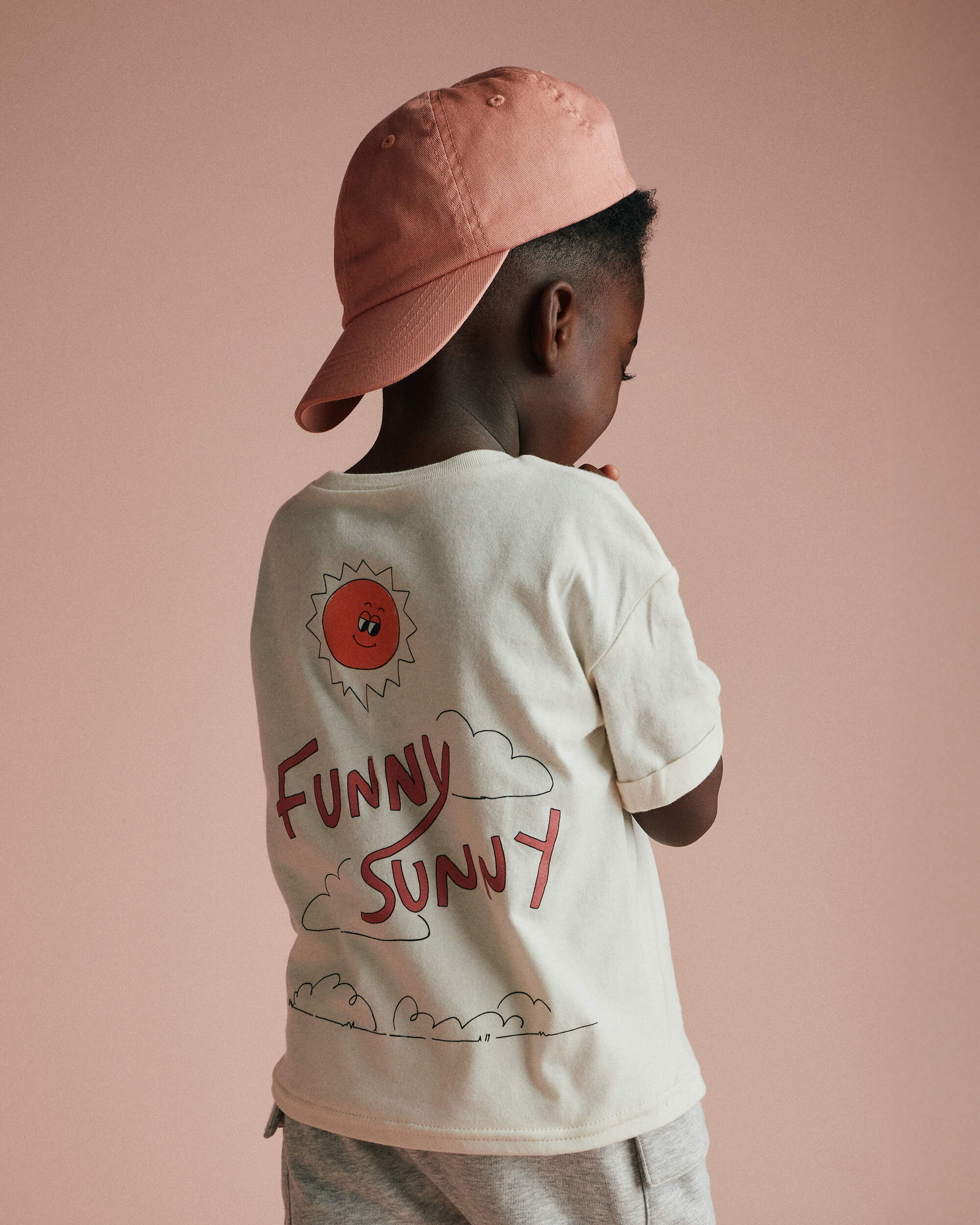 Toddler 'Funny Sunny' Rolled Cuff Tee - Cream