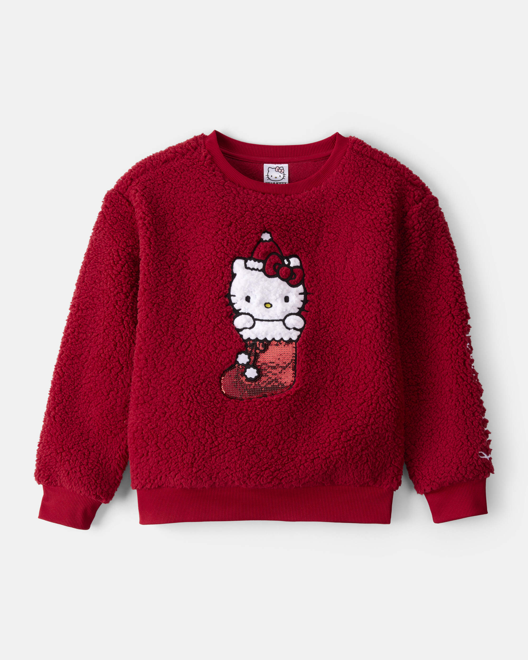 Girls Hello Kitty® Sherpa Pullover Sweatshirt - Red
