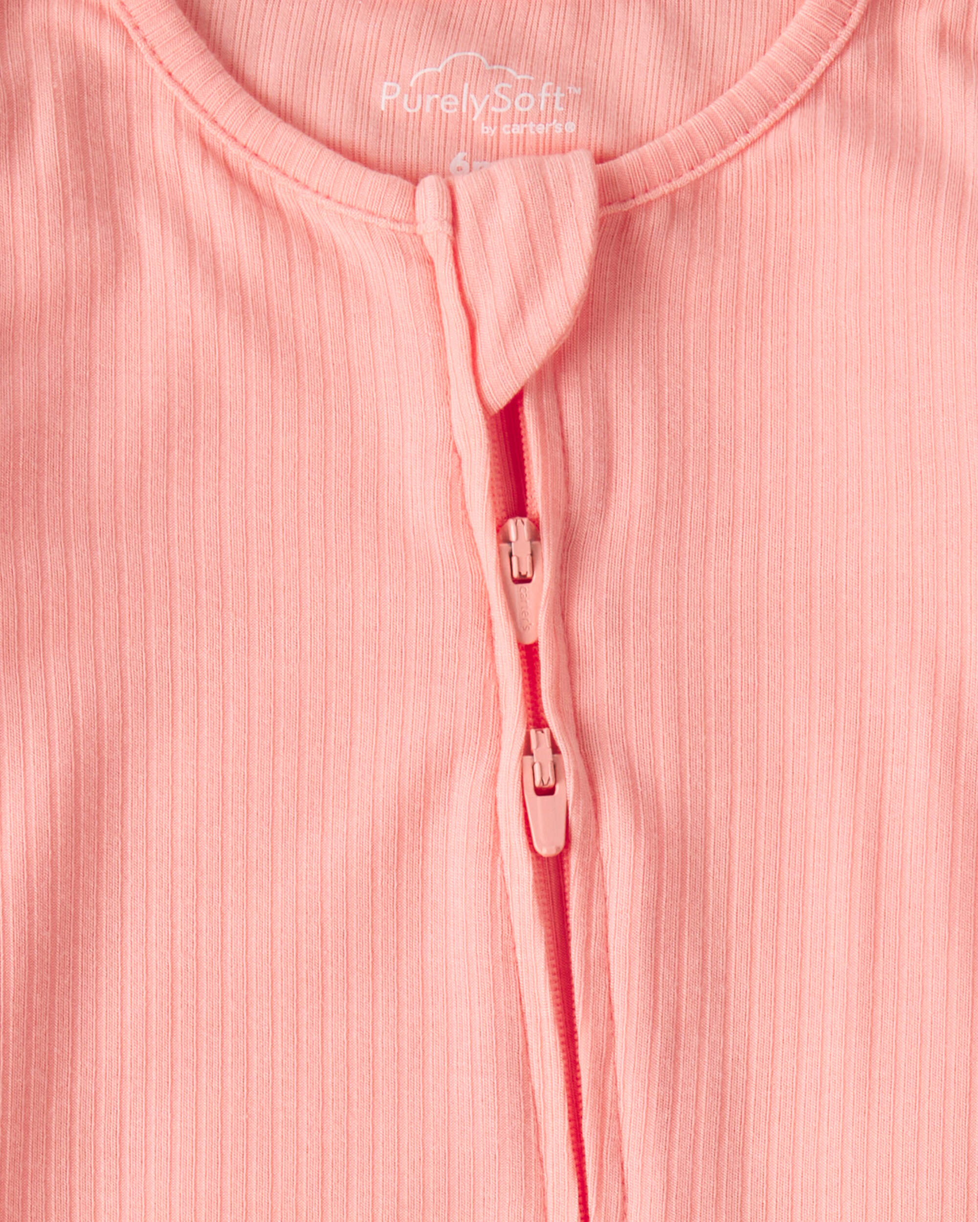 Baby Girl PurelySoft™ 2-Way Zip Sleeper - Coral