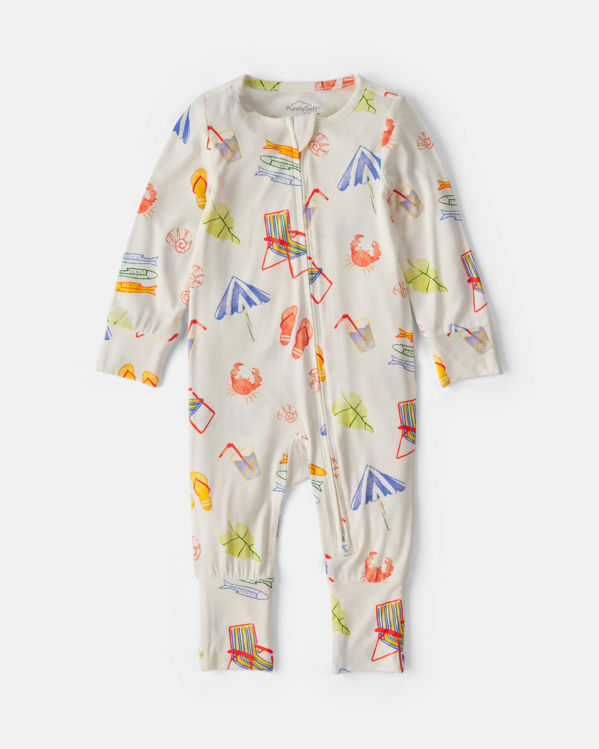 Baby Beach 2-Way Zip PurelySoft™ Snug Fit Sleeper - Cream