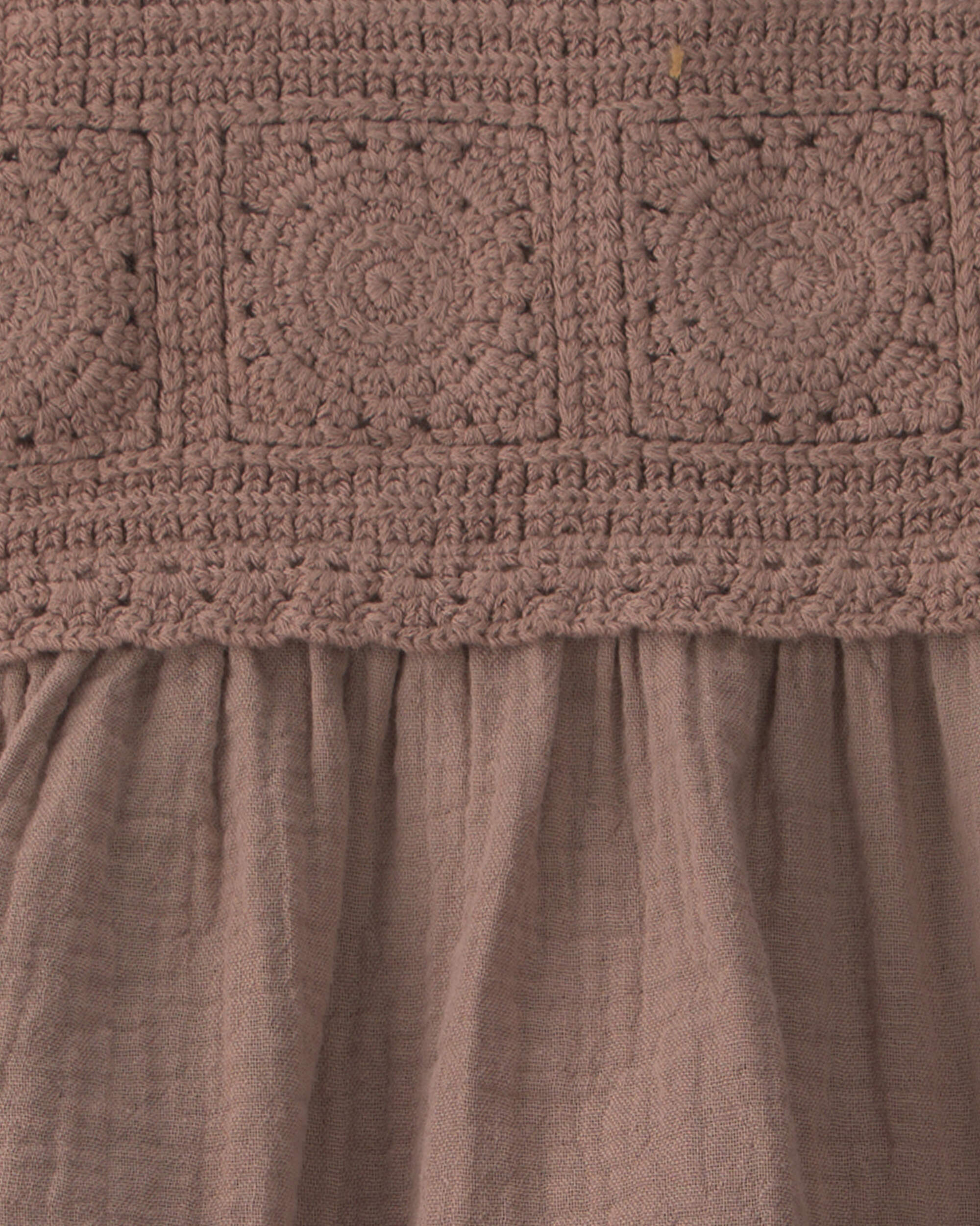 Baby Girl Organic Cotton Gauze Crochet Dress