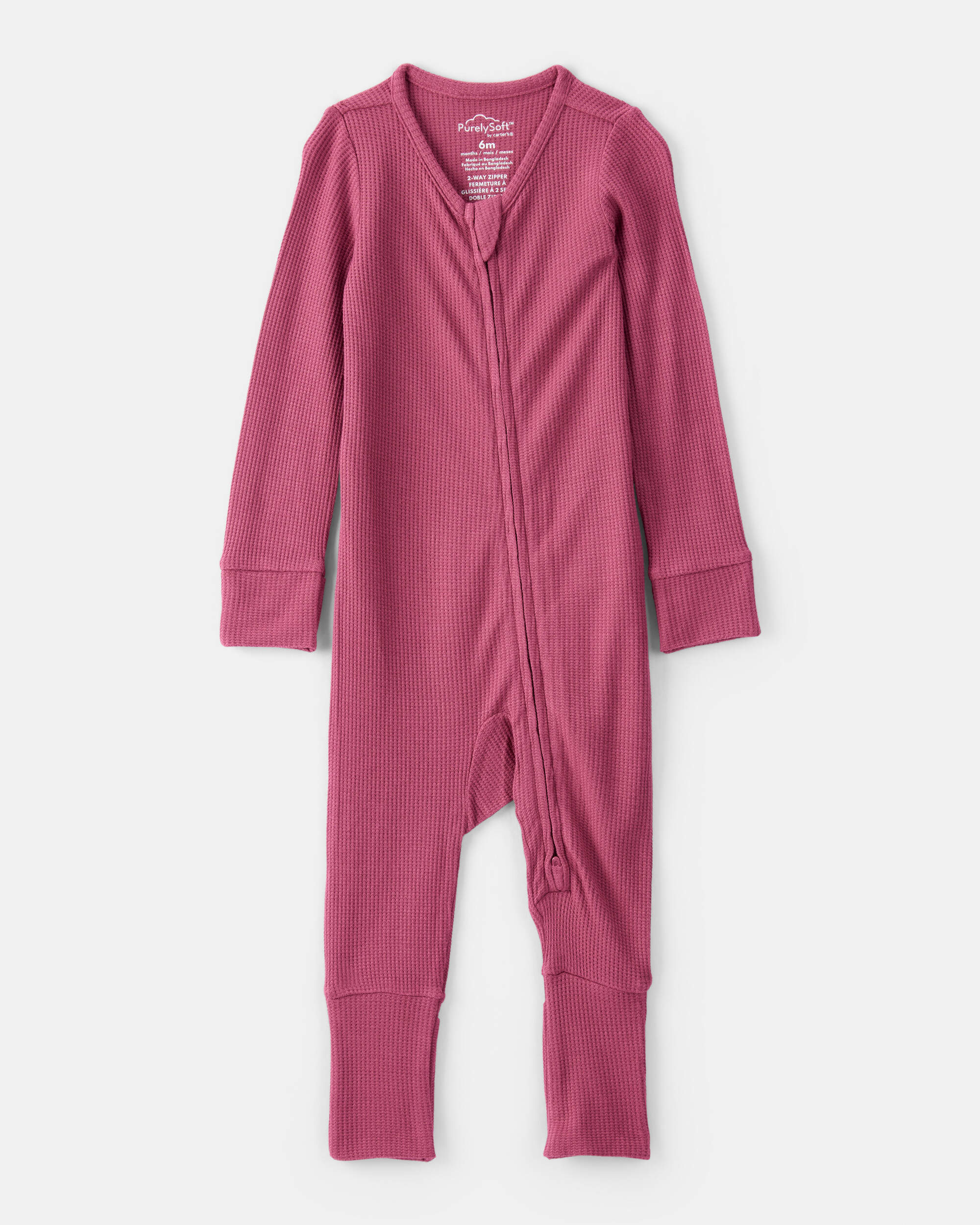 Baby Girl PurelySoft Long-Sleeve Sleeper- Pink