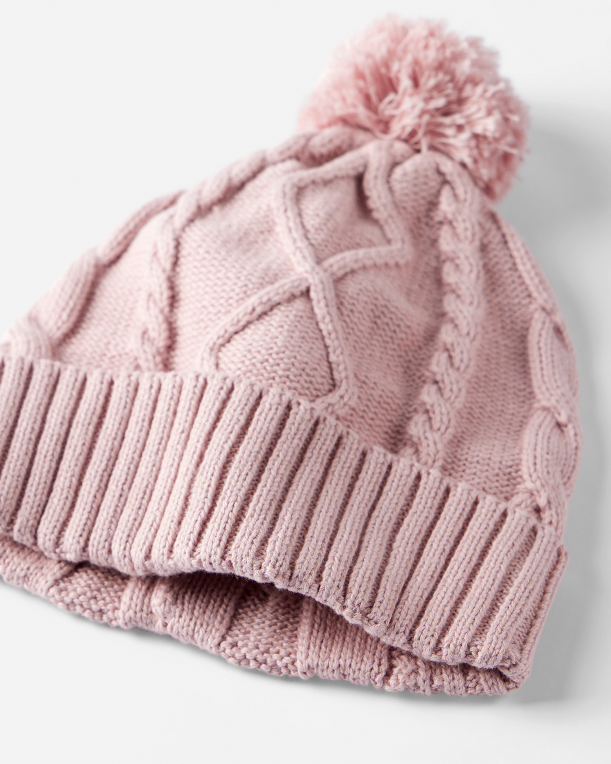 Toddler Girl Organic Cotton Cable Knit Hat