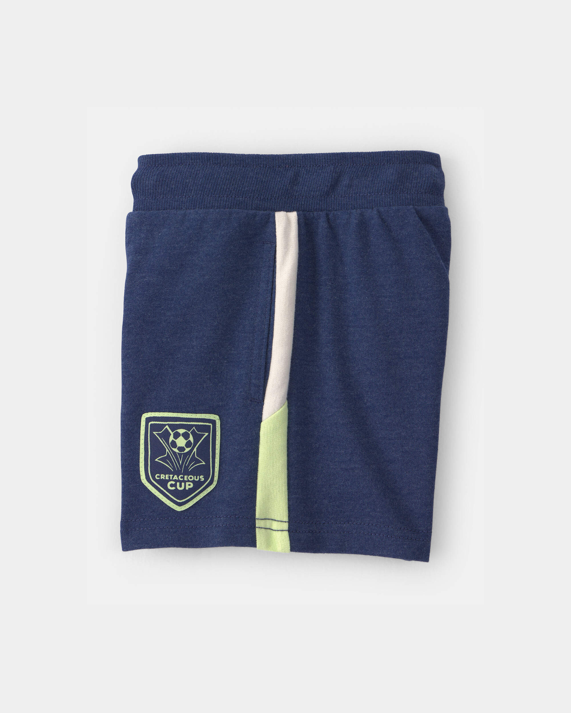 Toddler Boy Dinosaur Soccer French Terry Shorts - Navy Blue