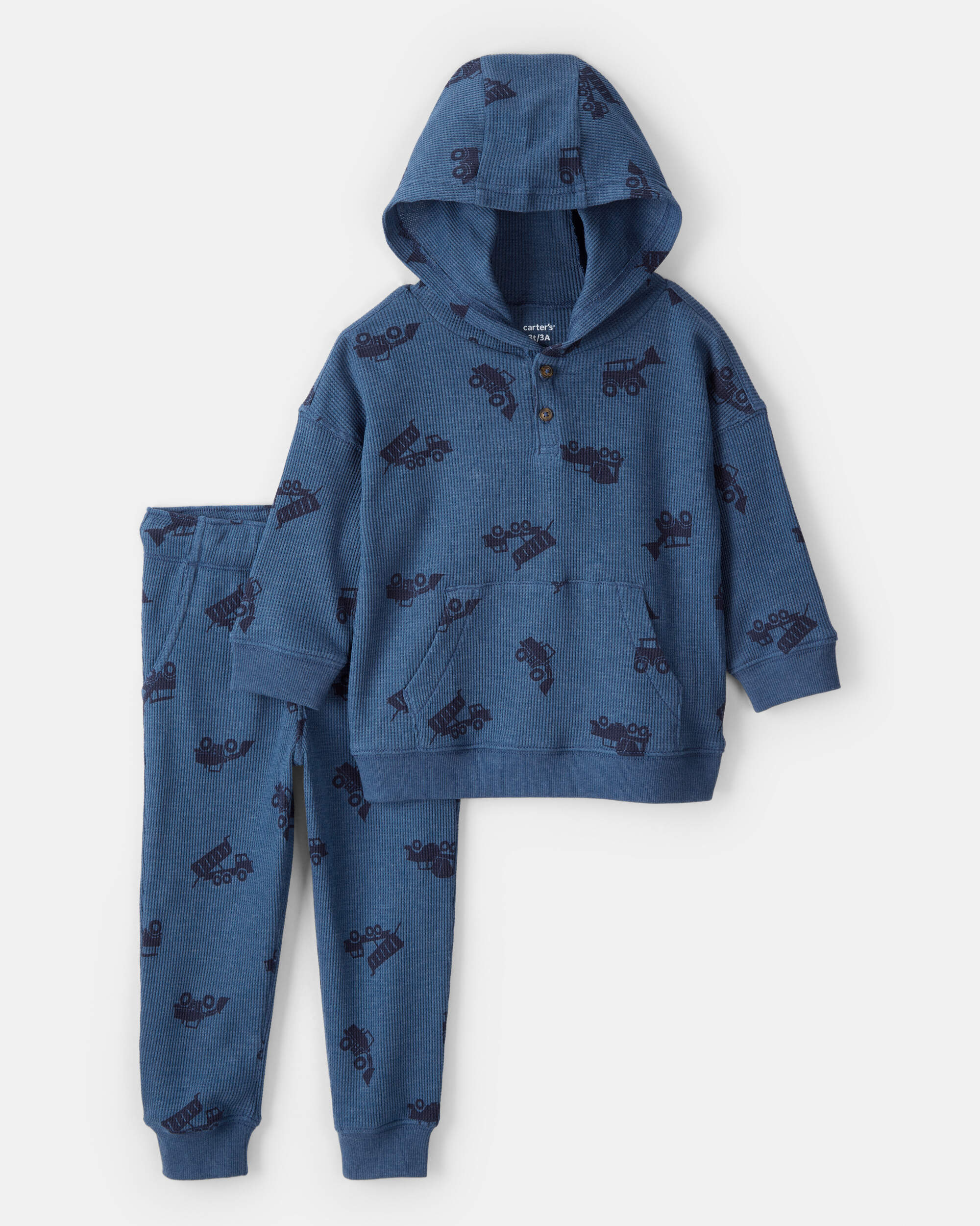 Toddler Boy 2-Piece Truck Print Hoodie and Joggers Set
