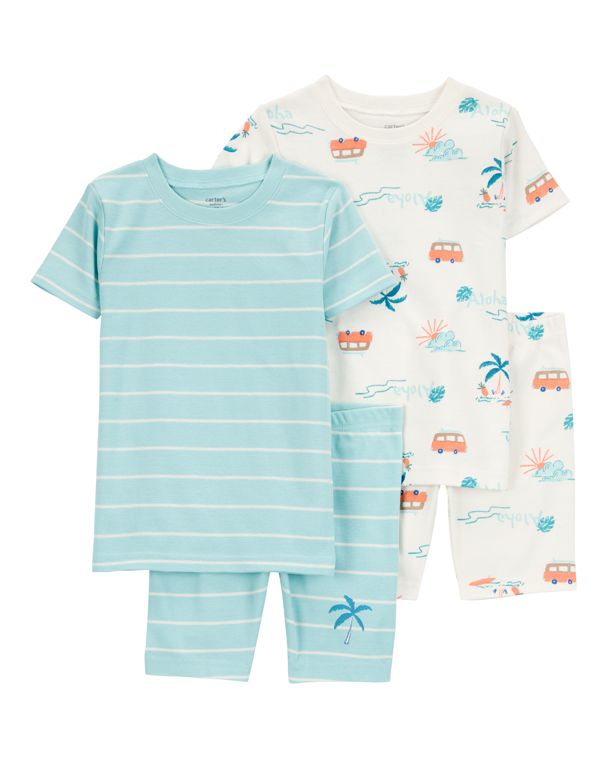 Toddler Palm Tree Print Snug Fit 4-Piece Pyjamas