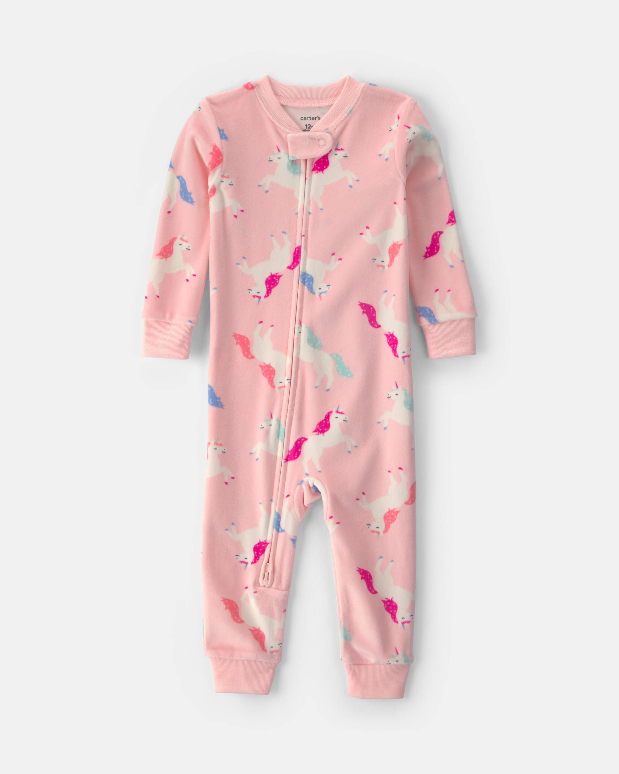 Toddler Girl 1-Piece Unicorn DreamPlush Snug Fit Pyjama - Pink