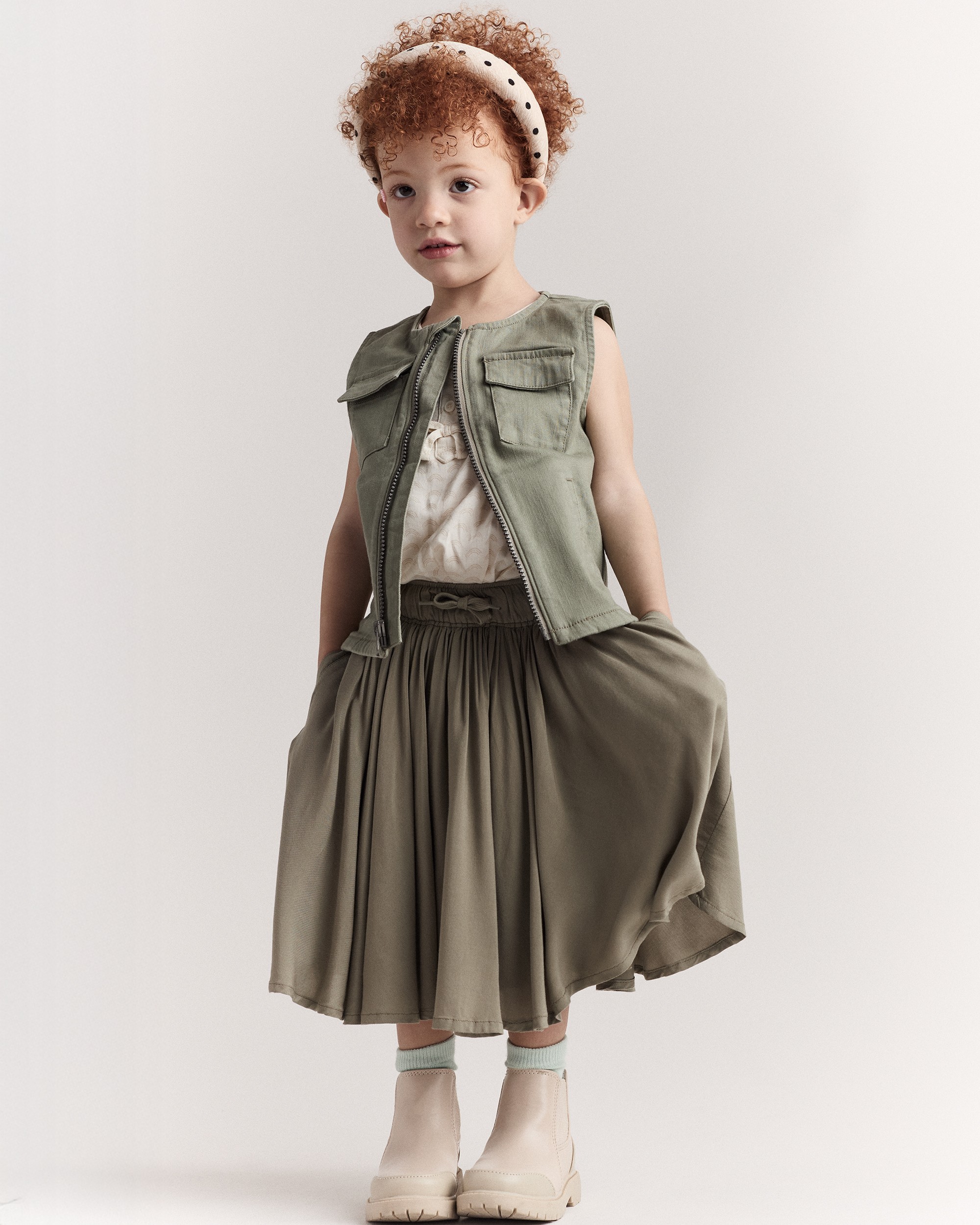 Toddler Zip-Up Vest - Olive