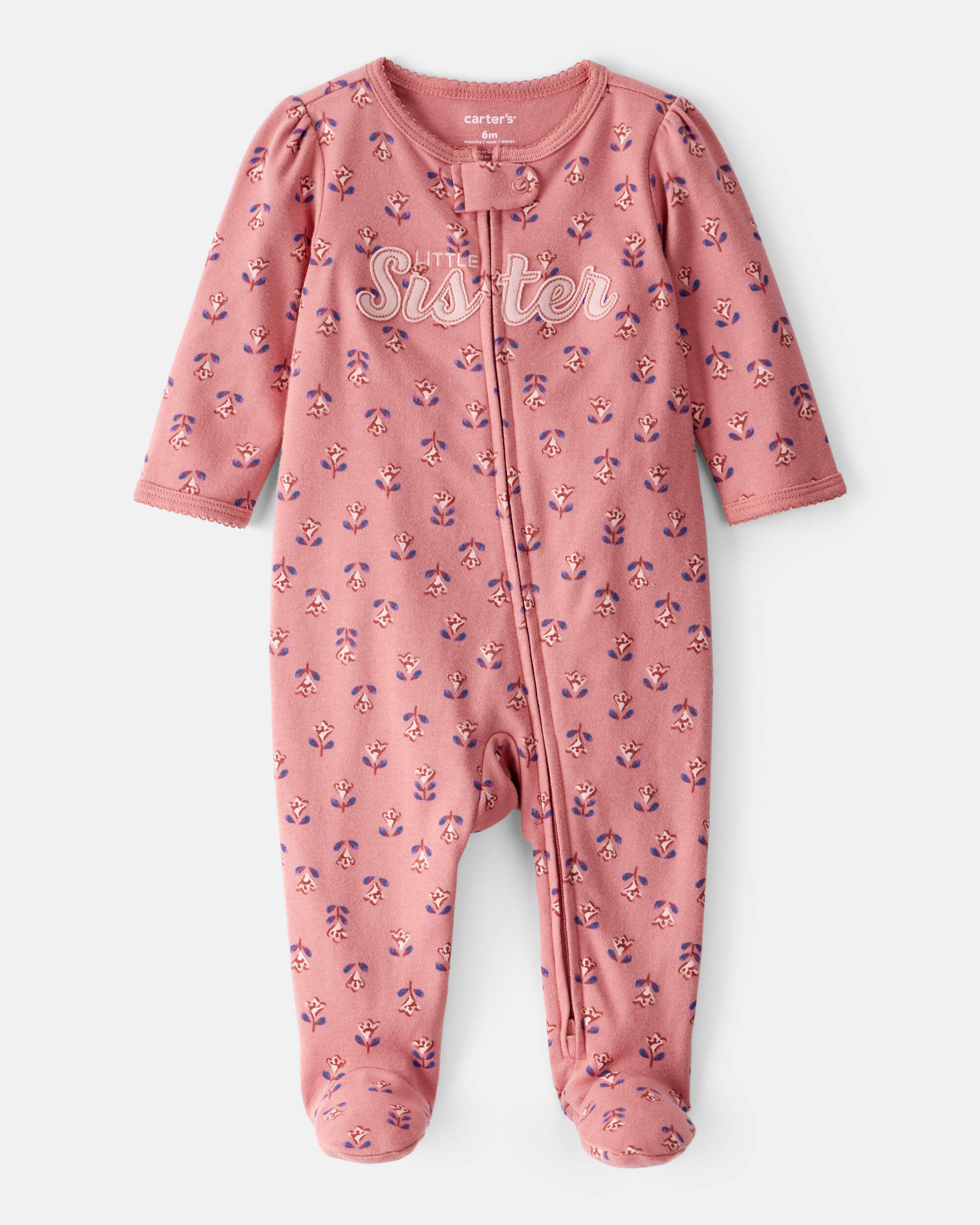 Baby Little Sister 2-Way Zip Cotton Sleeper