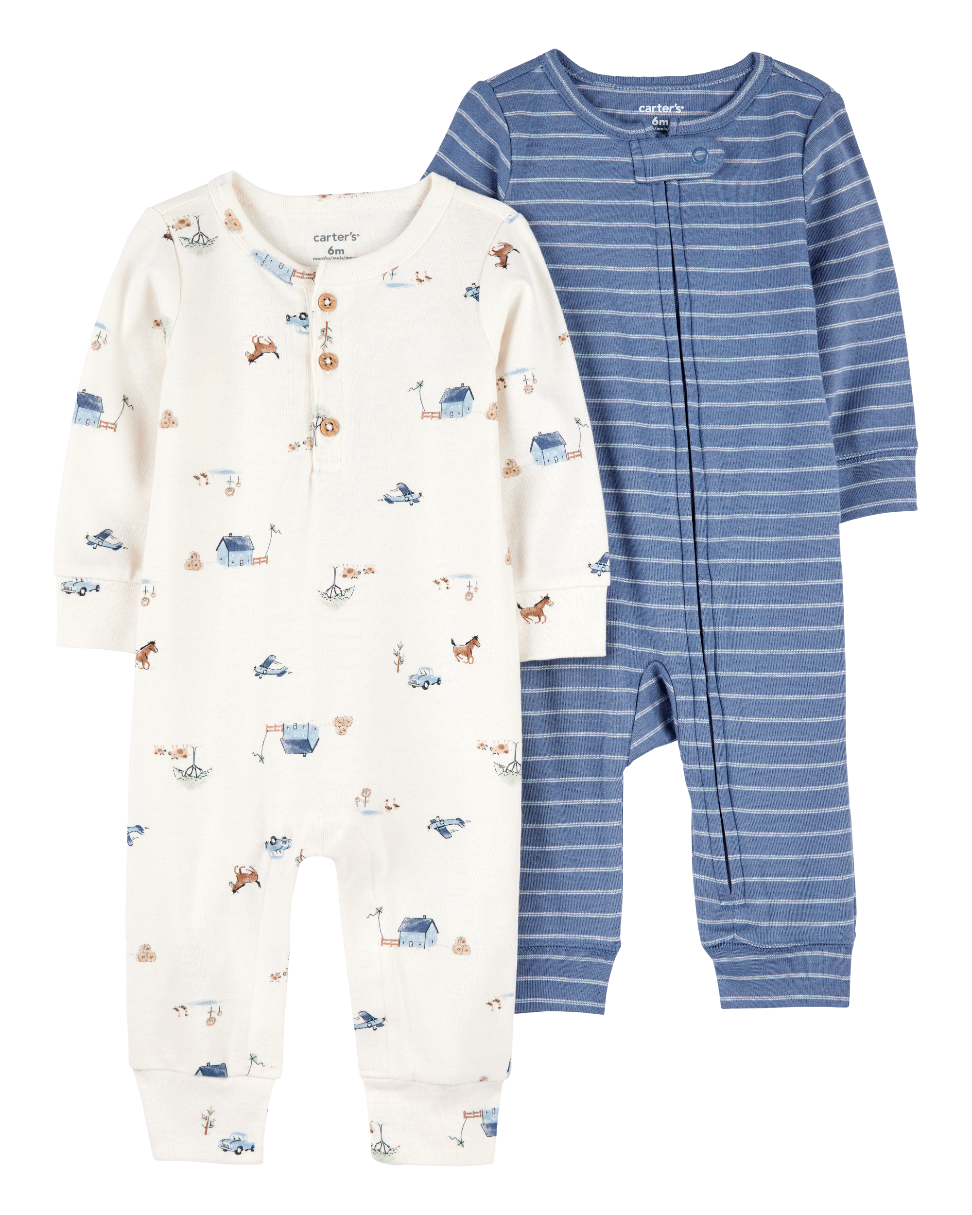 Baby 2-Pack Zip-Up Jumpsuits