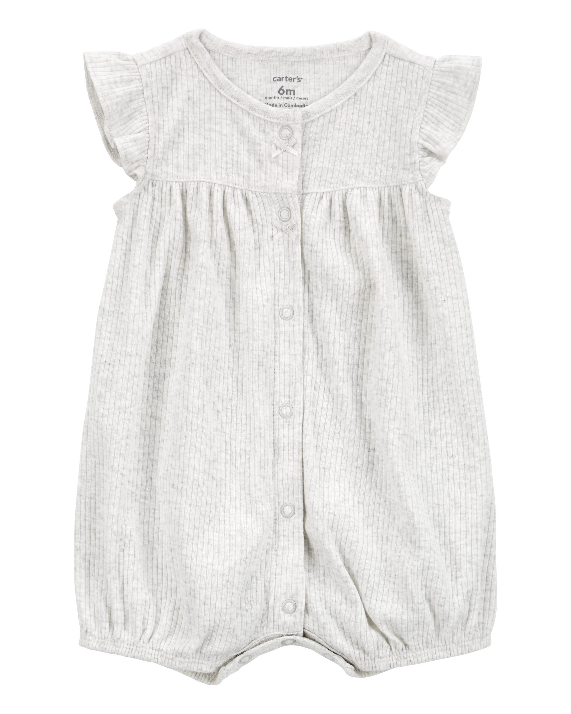 Baby Cotton Rib Short-Sleeve Romper