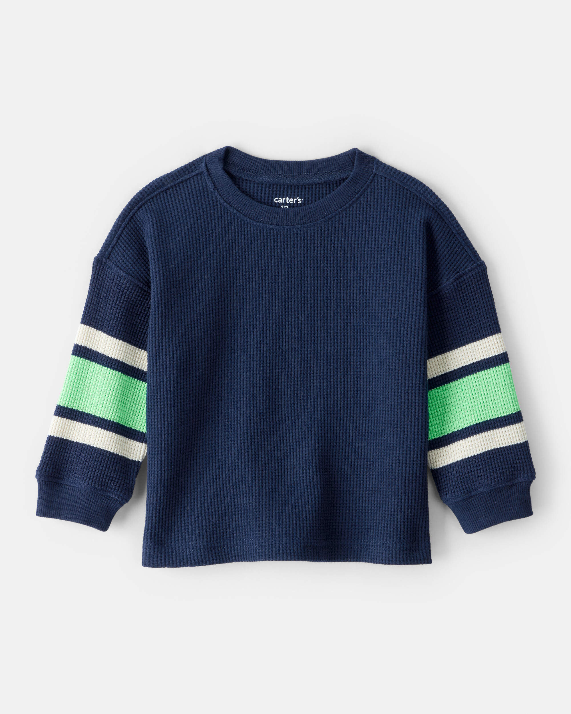 Baby Boy Thermal Long-Sleeve T-Shirt - Green/Navy