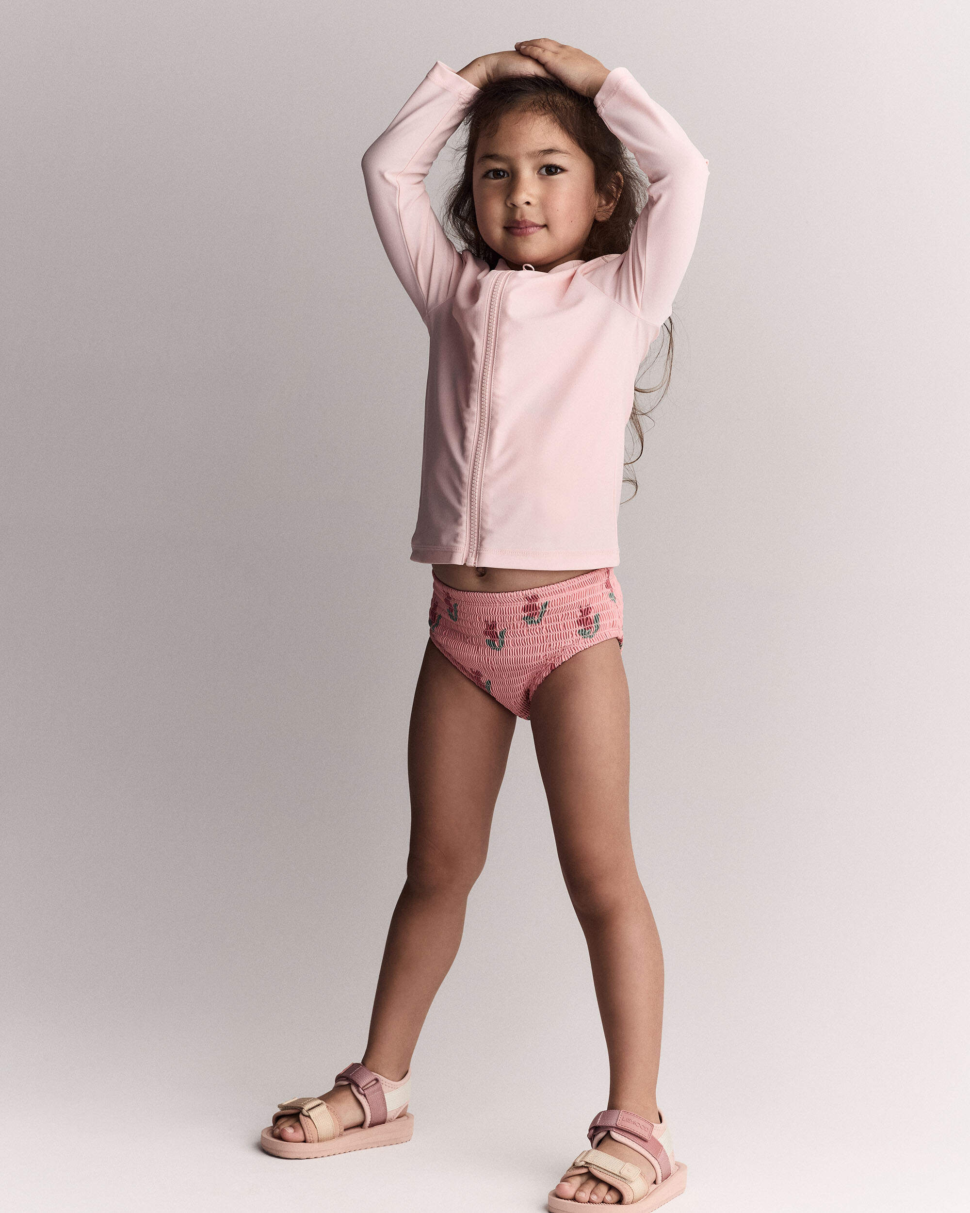Toddler Full-Zip Long-Sleeve Rashguard - Blush