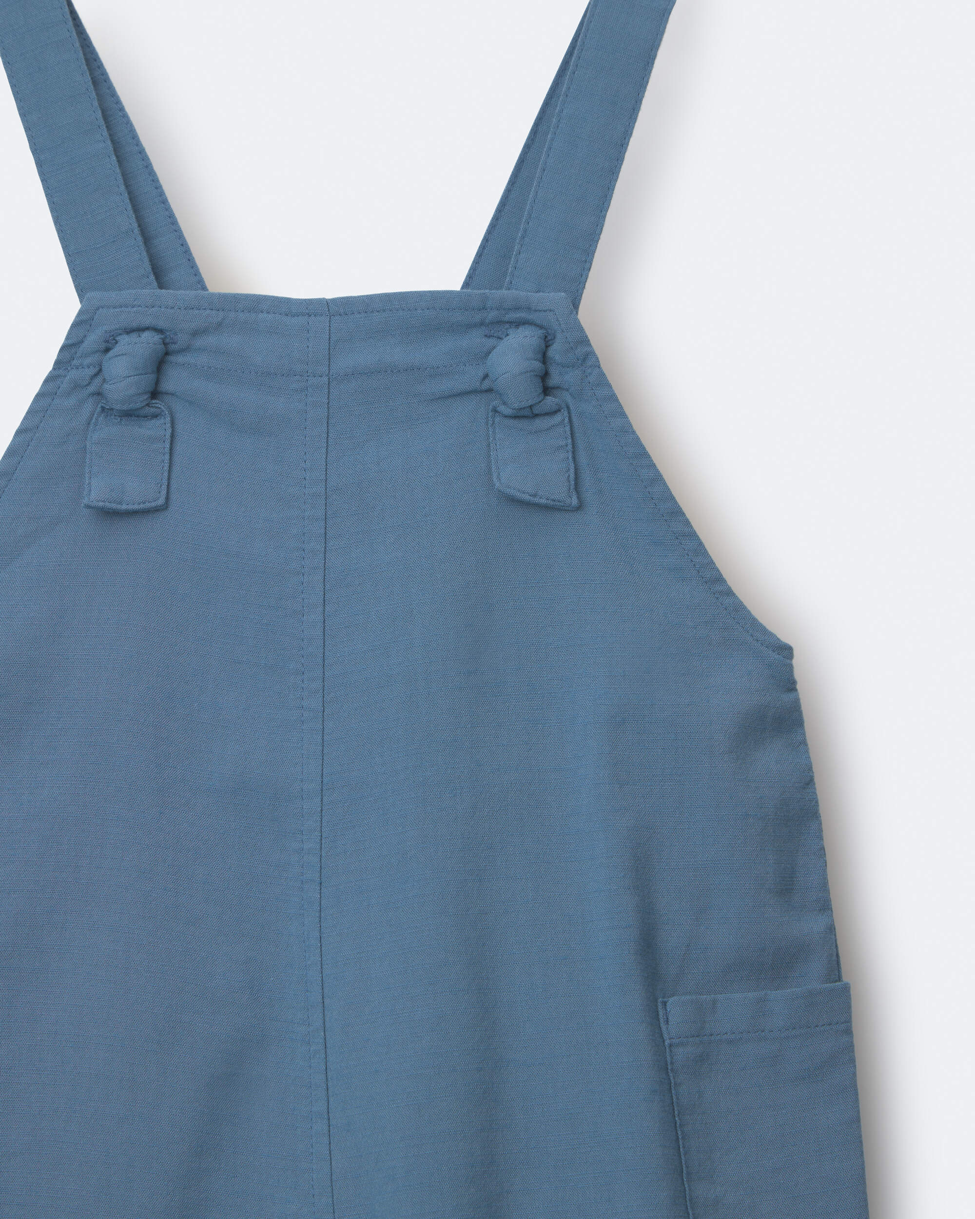 Toddler Girl Knot-Tie Overall - Teal