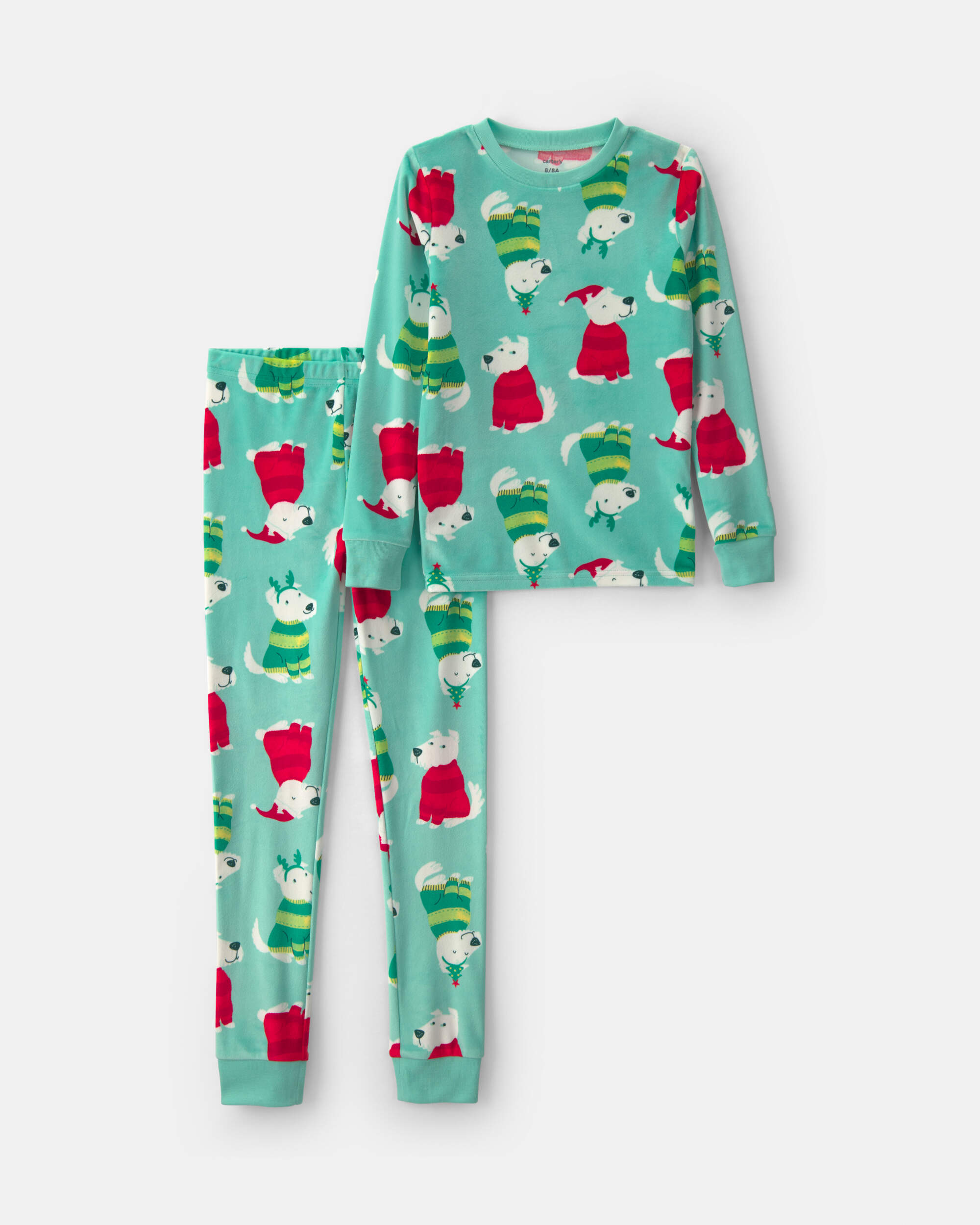 Kids 2-Piece Christmas DreamPlush Snug Fit Pyjama Set - Green