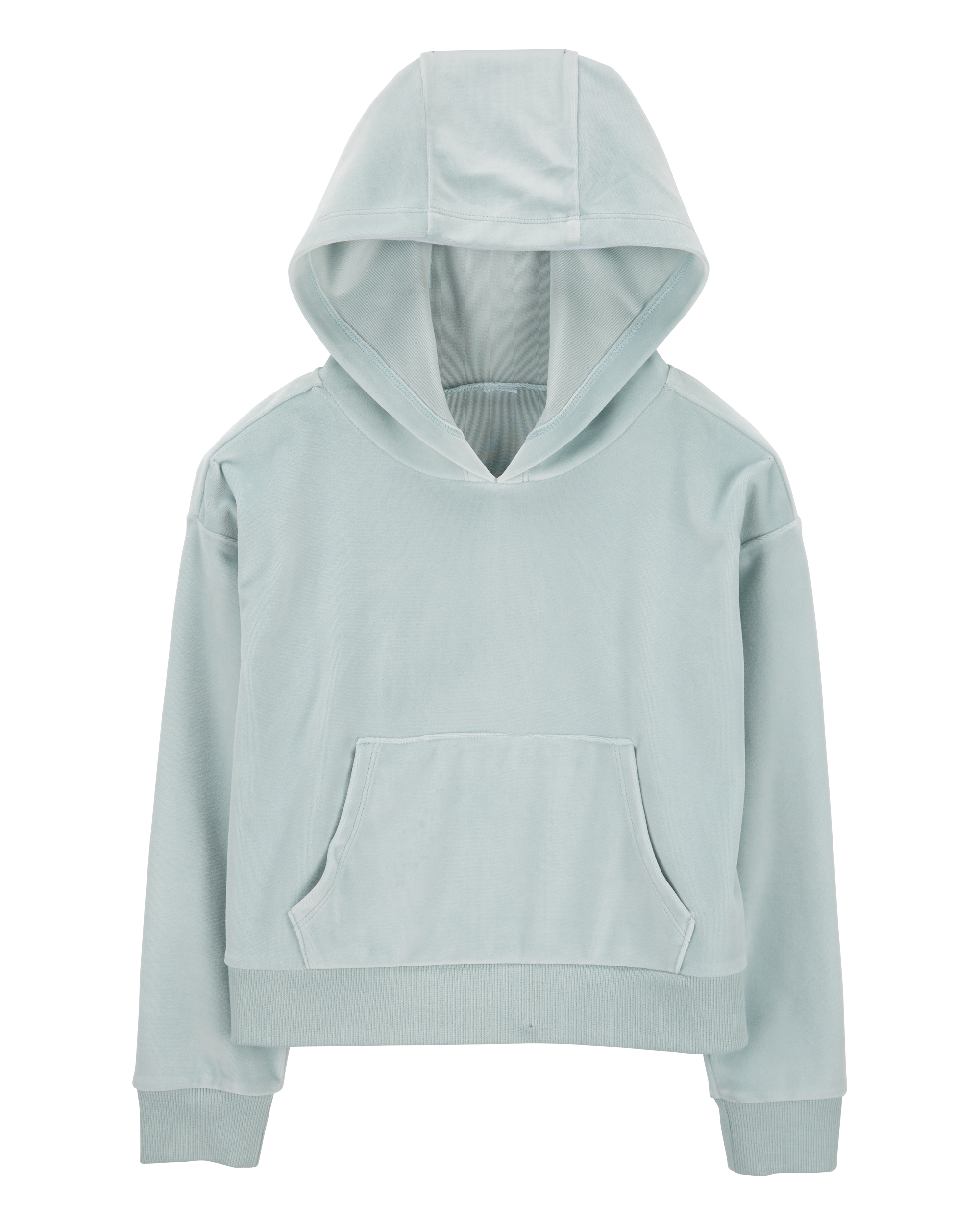 Kid Cropped Velour Hoodie