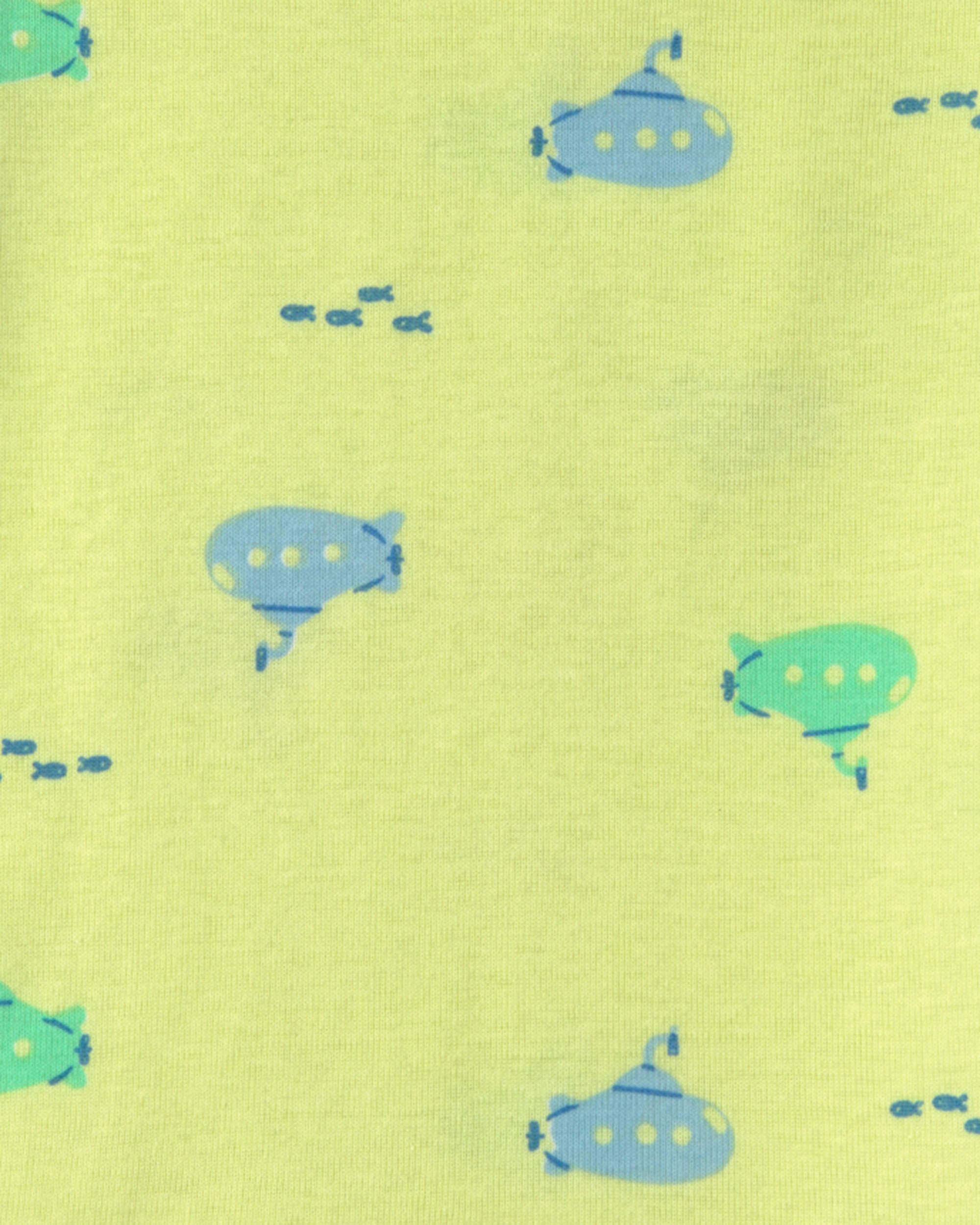 Baby Boy Pufferfish 100% Cotton 4-Piece Pyjama Set - Blue/Green