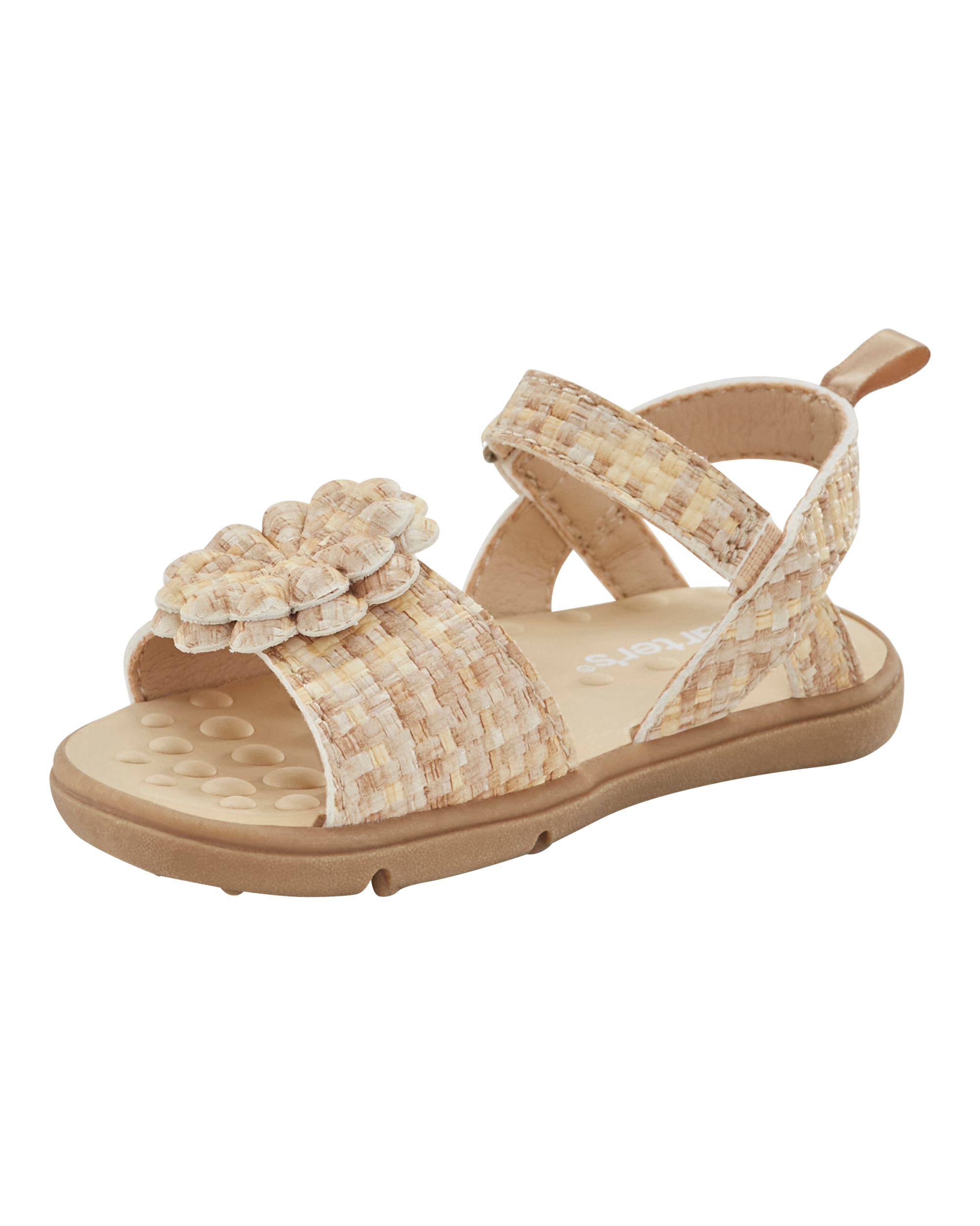 Baby  Every Step® First Walker Woven Flower Accent Sandals - Beige