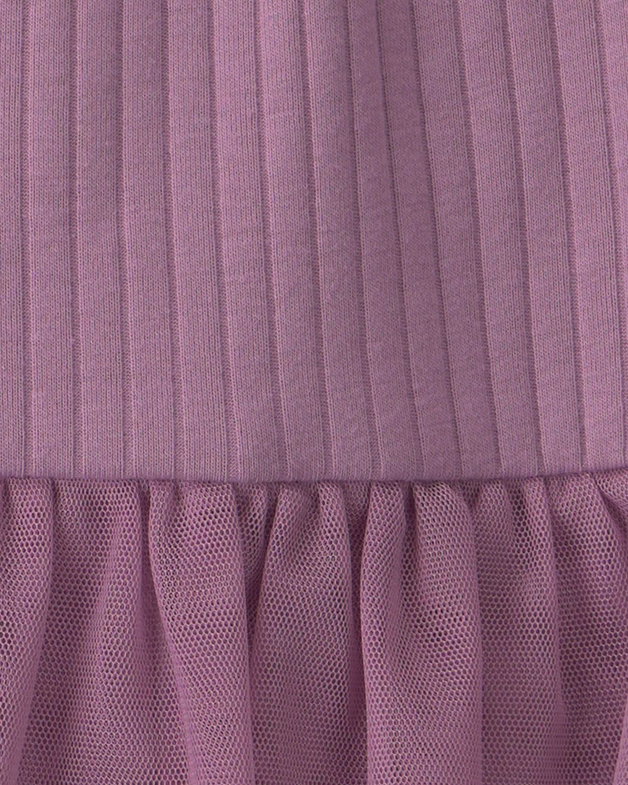 Baby Girl 2-Piece Long-Sleeve Bodysuit & Tulle Pant Set - Purple