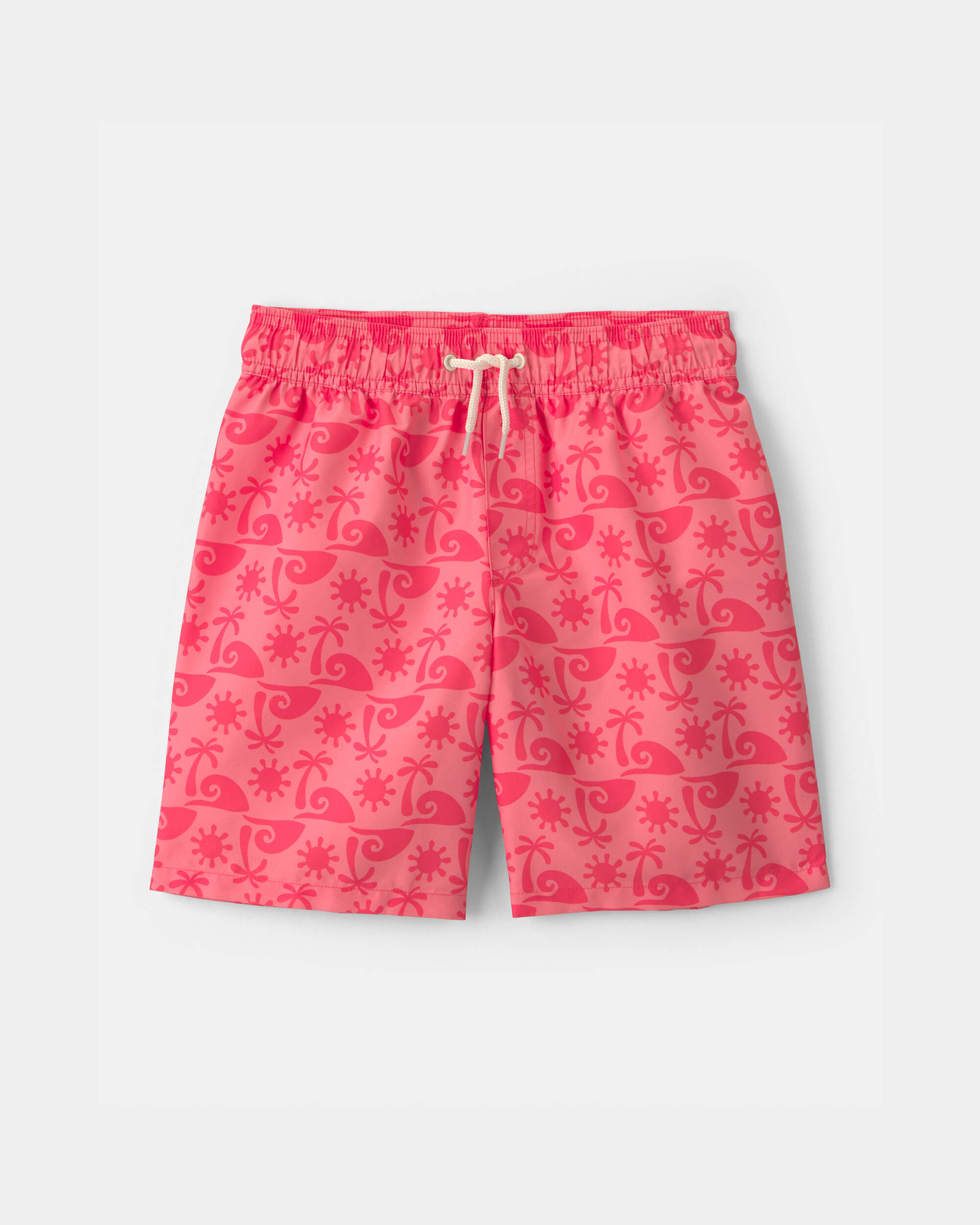 Boys Tropical Swim Trunks - Red