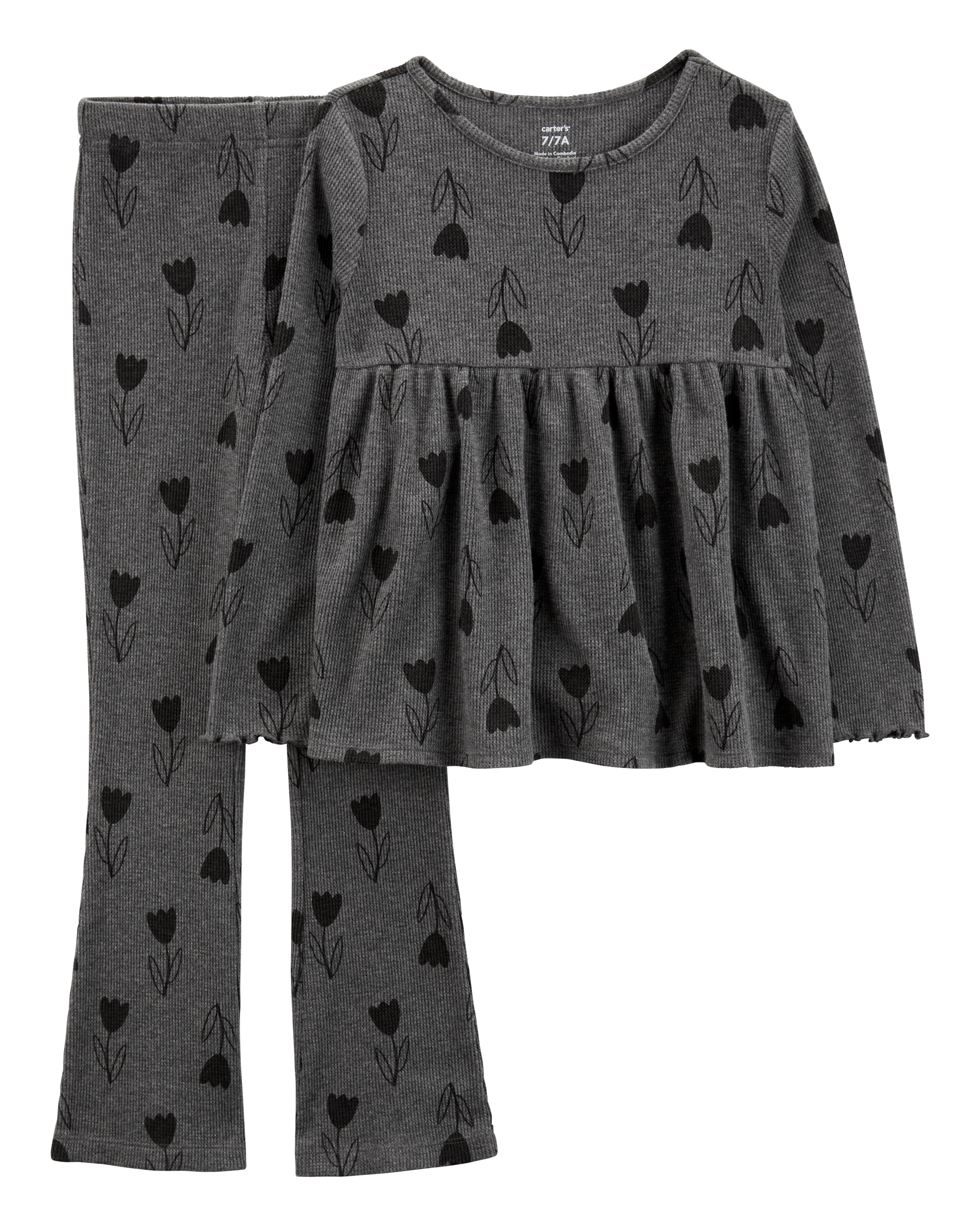 Kid 2-Piece Floral Thermal Outfit Set