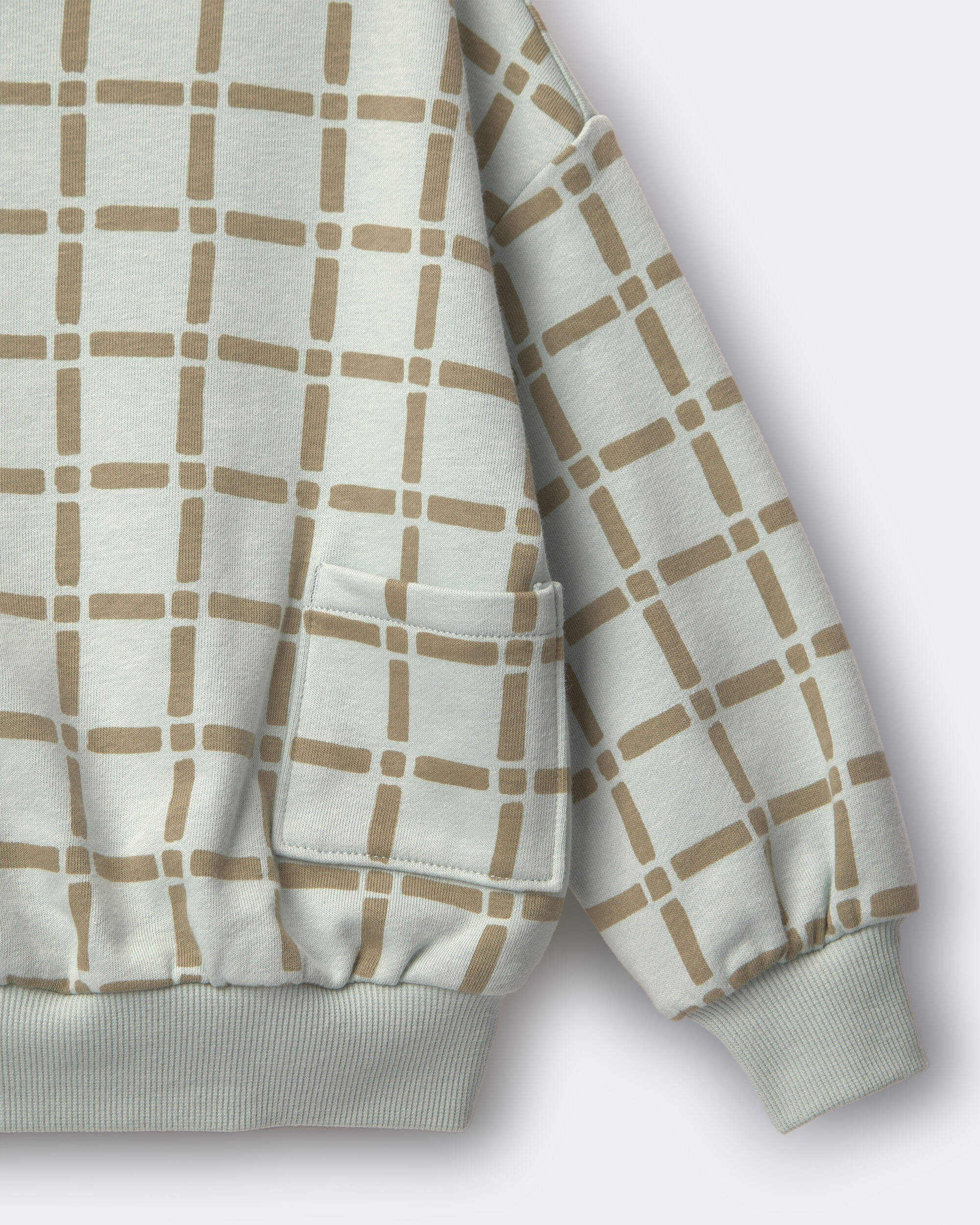 Toddler Otter Sweatshirt™ with Pockets Checkered Print - Light Blue