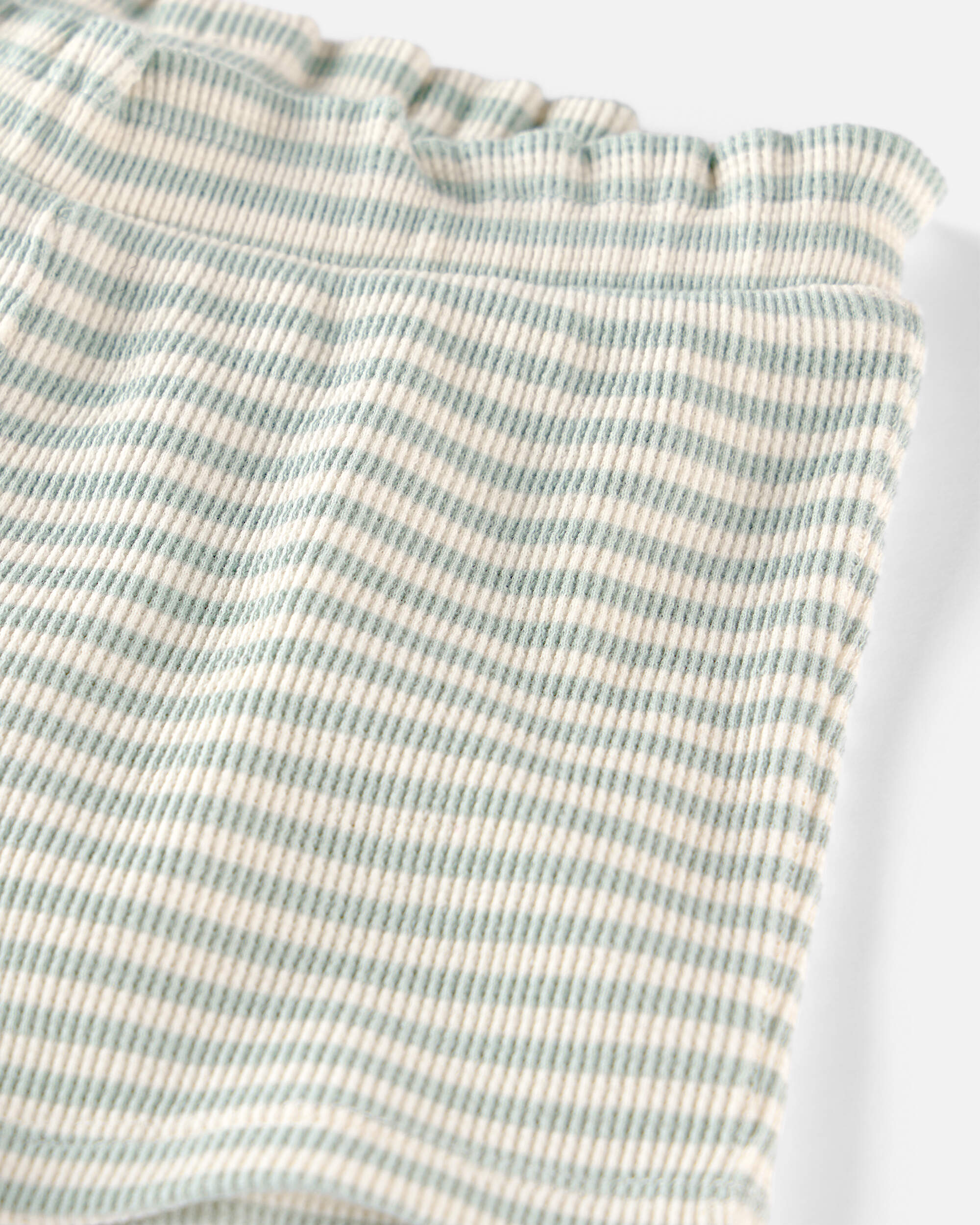 Girls 2-Piece Organic Cotton Waffle Knit Top & Short Set Stripes