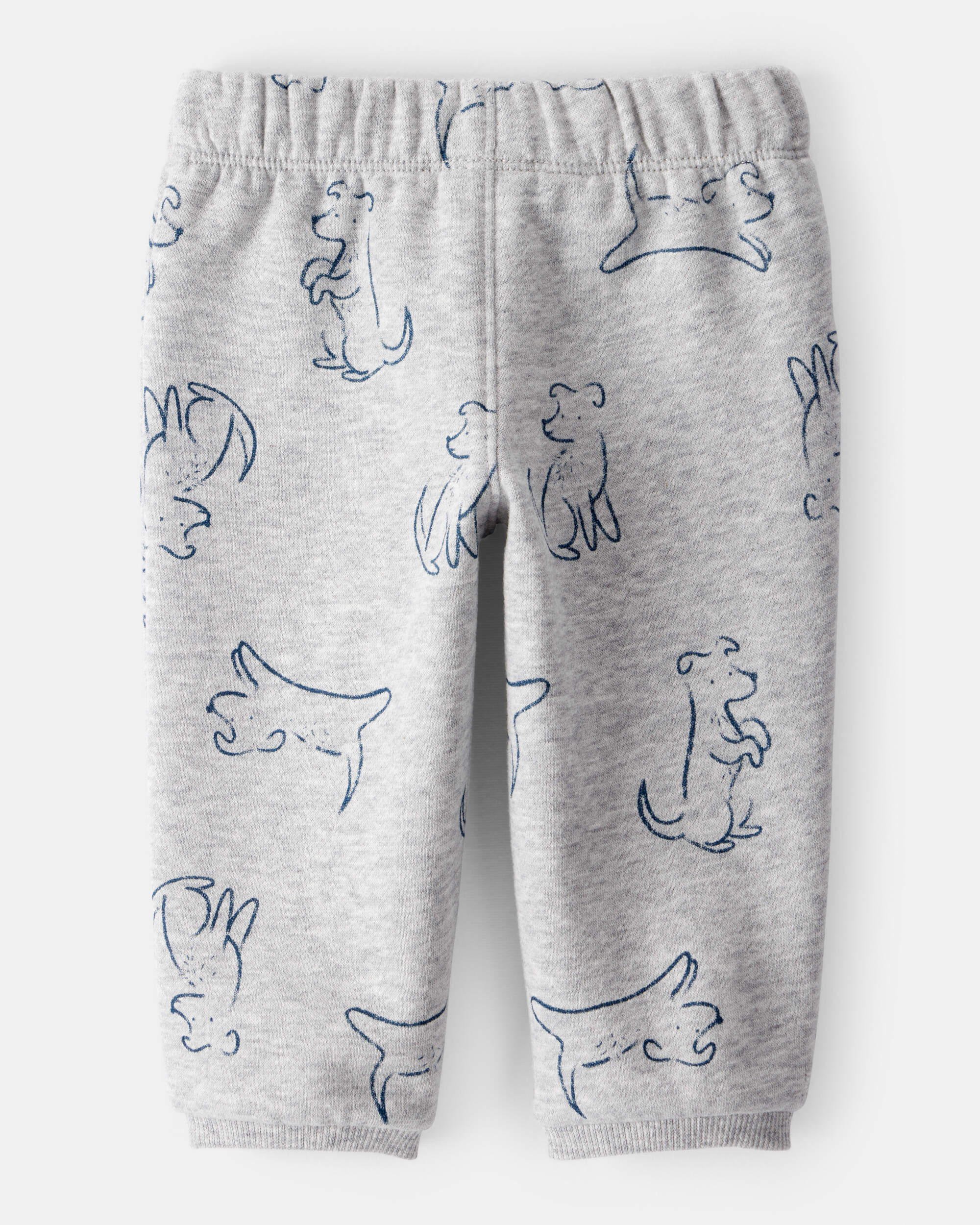 Baby Boy Dog Knit Pull-On Pants - Grey