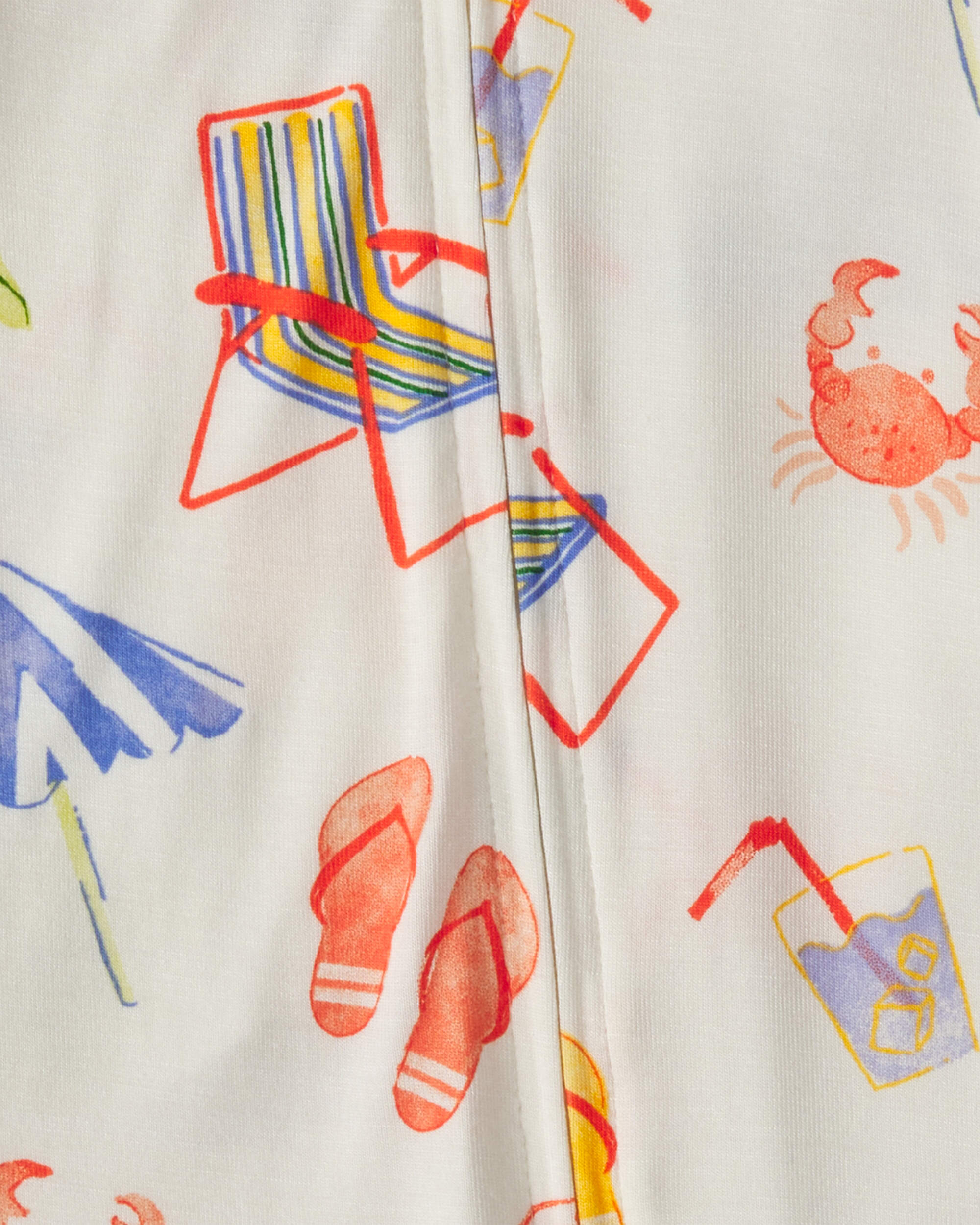 Baby Beach 2-Way Zip PurelySoft™ Snug Fit Sleeper - Cream