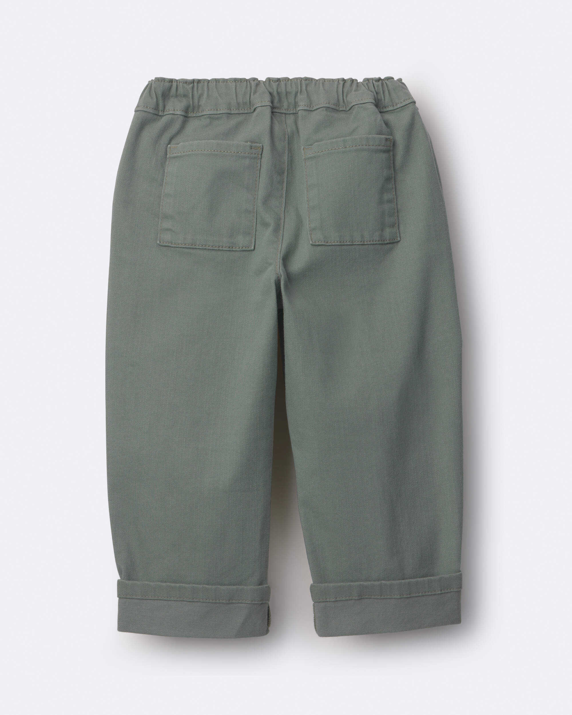 Toddler Girl Ric-Rack Cuffed Barrel Pant - Olive