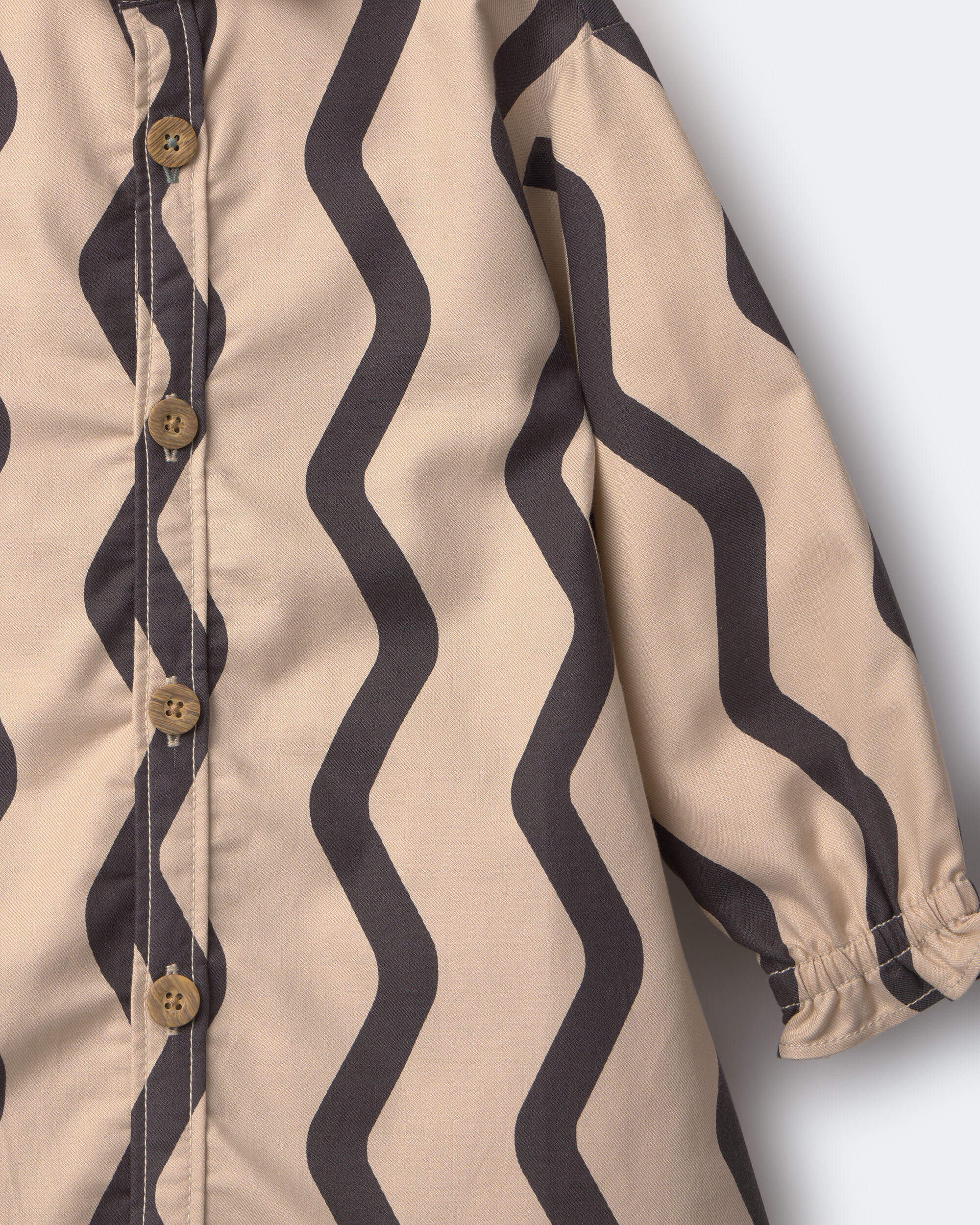 Toddler Girl Chevron Button-Down Dress - Khaki