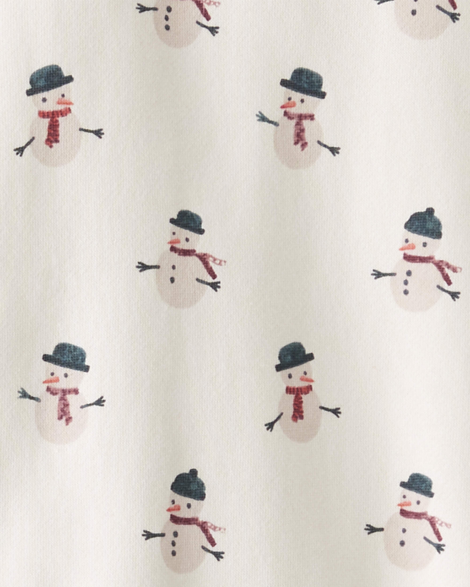 Toddler Boy 2-Piece Holiday Fleece Set Made with Organic Cotton Snowman Print