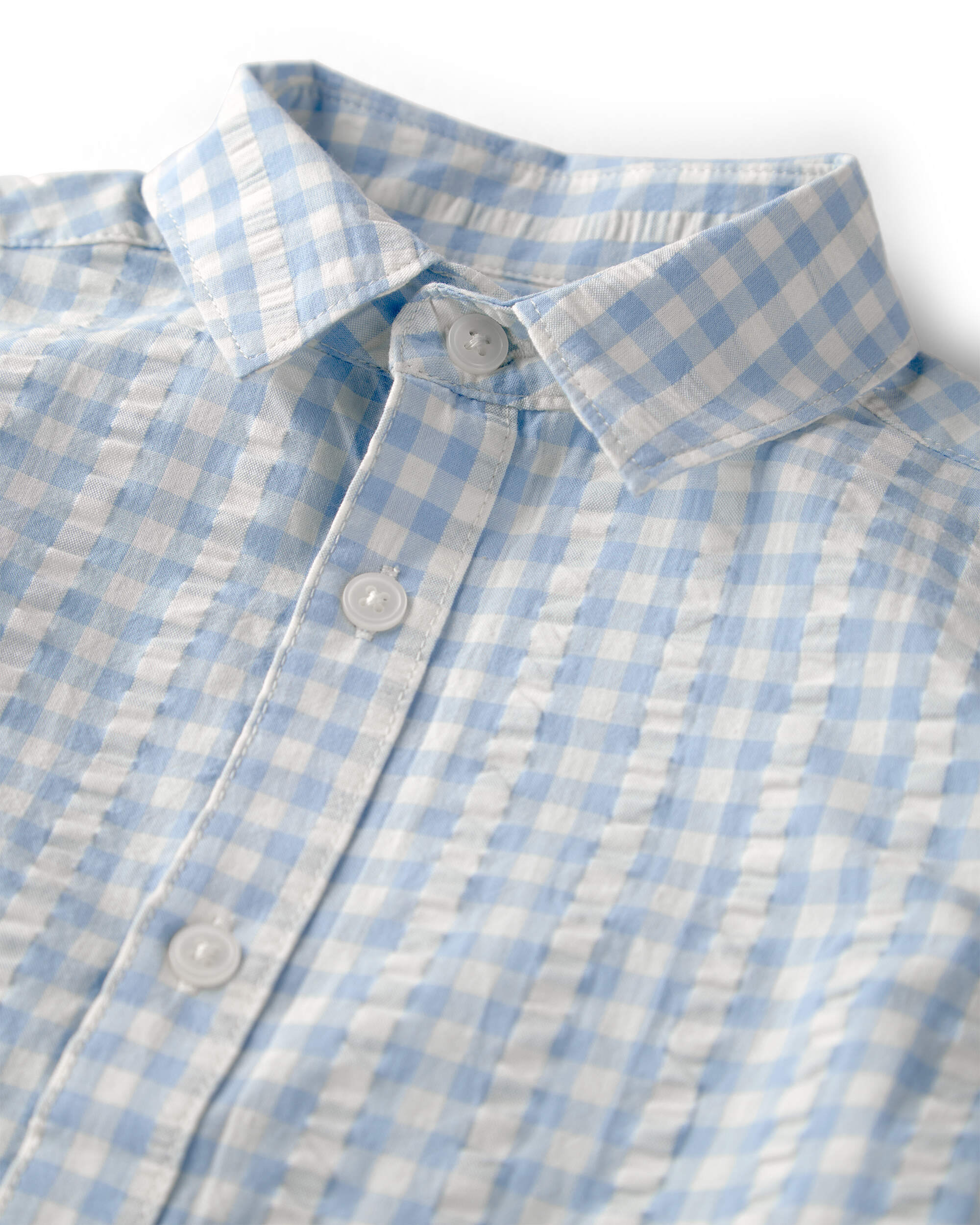 Baby Boy Gingham Button-Front Shirt Made with Organic Cotton