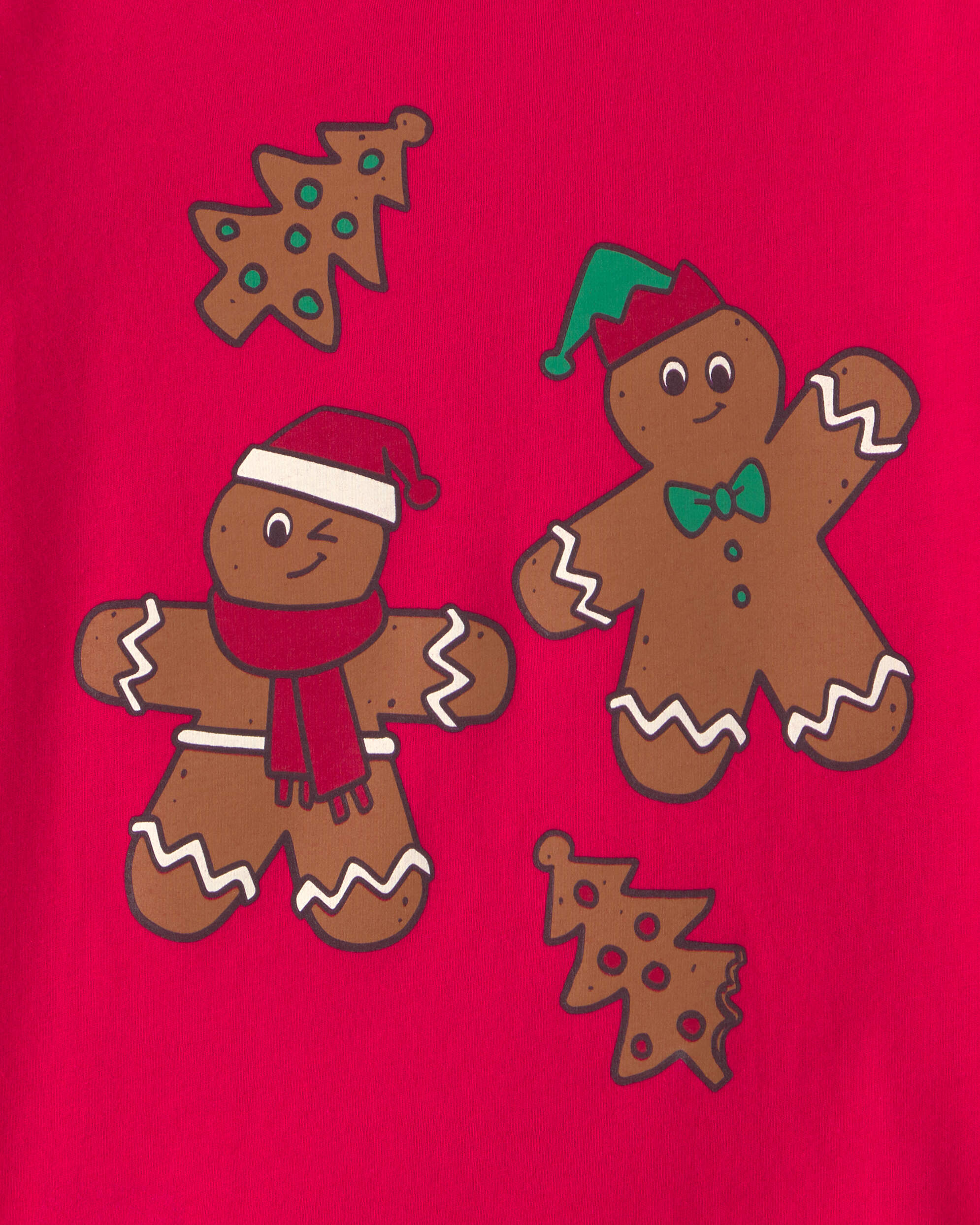 Toddler Ginger Bread Christmas Long-Sleeve Graphic Tee - Red
