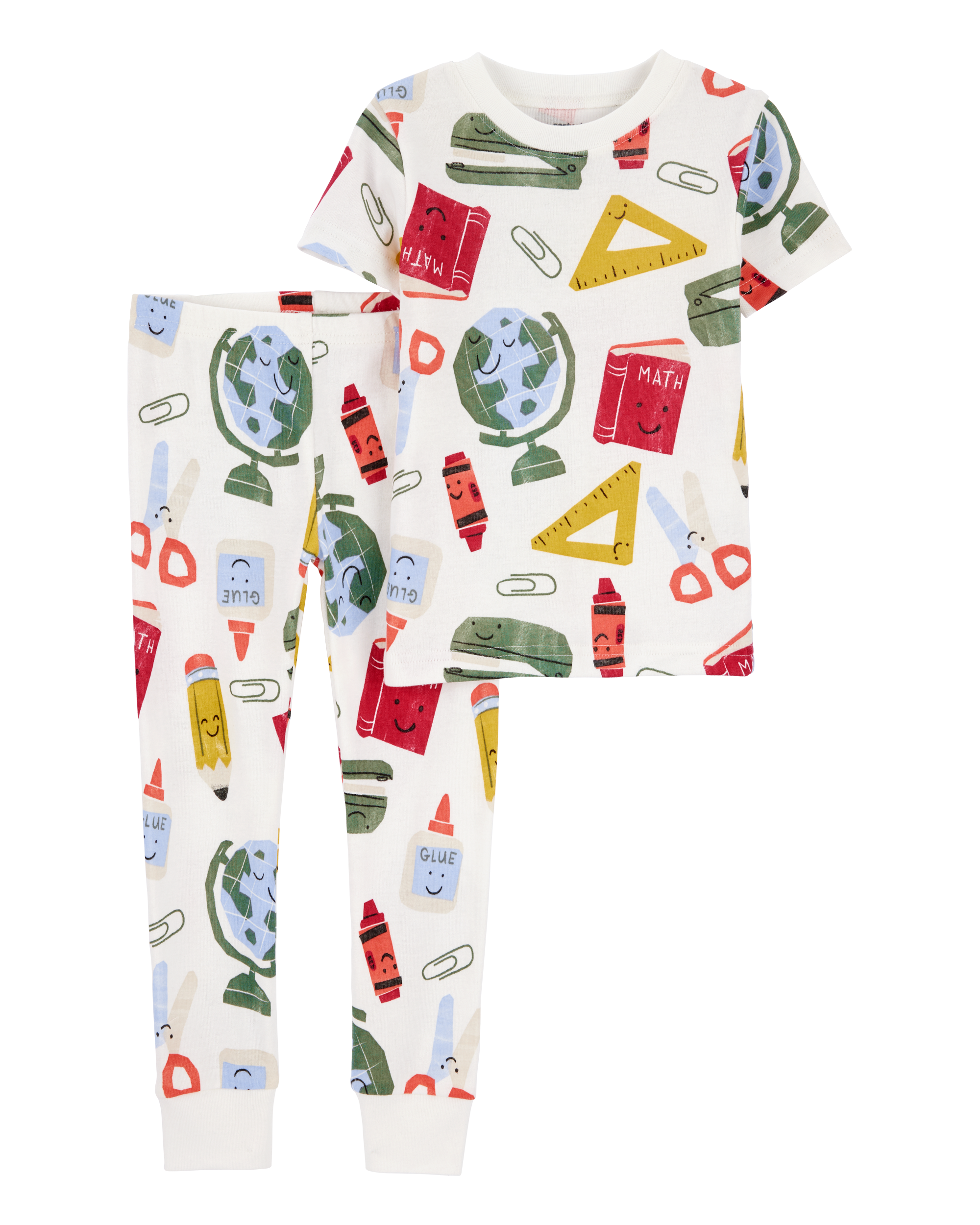 Toddler 2-Piece Back To School Print 100% Snug Fit Cotton Pyjamas