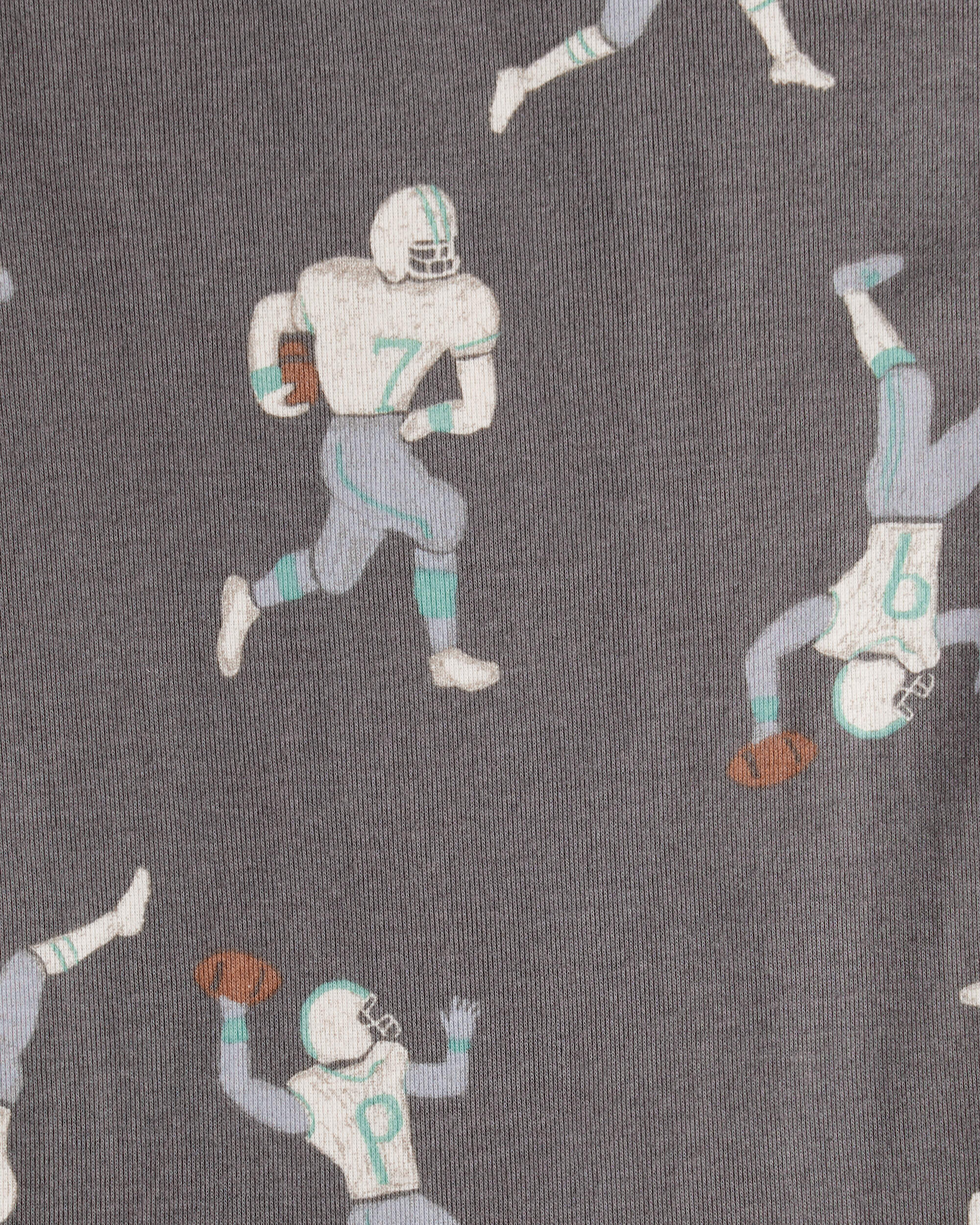 Boys Football Print 100% Cotton Long-Sleeve 4-Piece Pyjamas - White/Blue