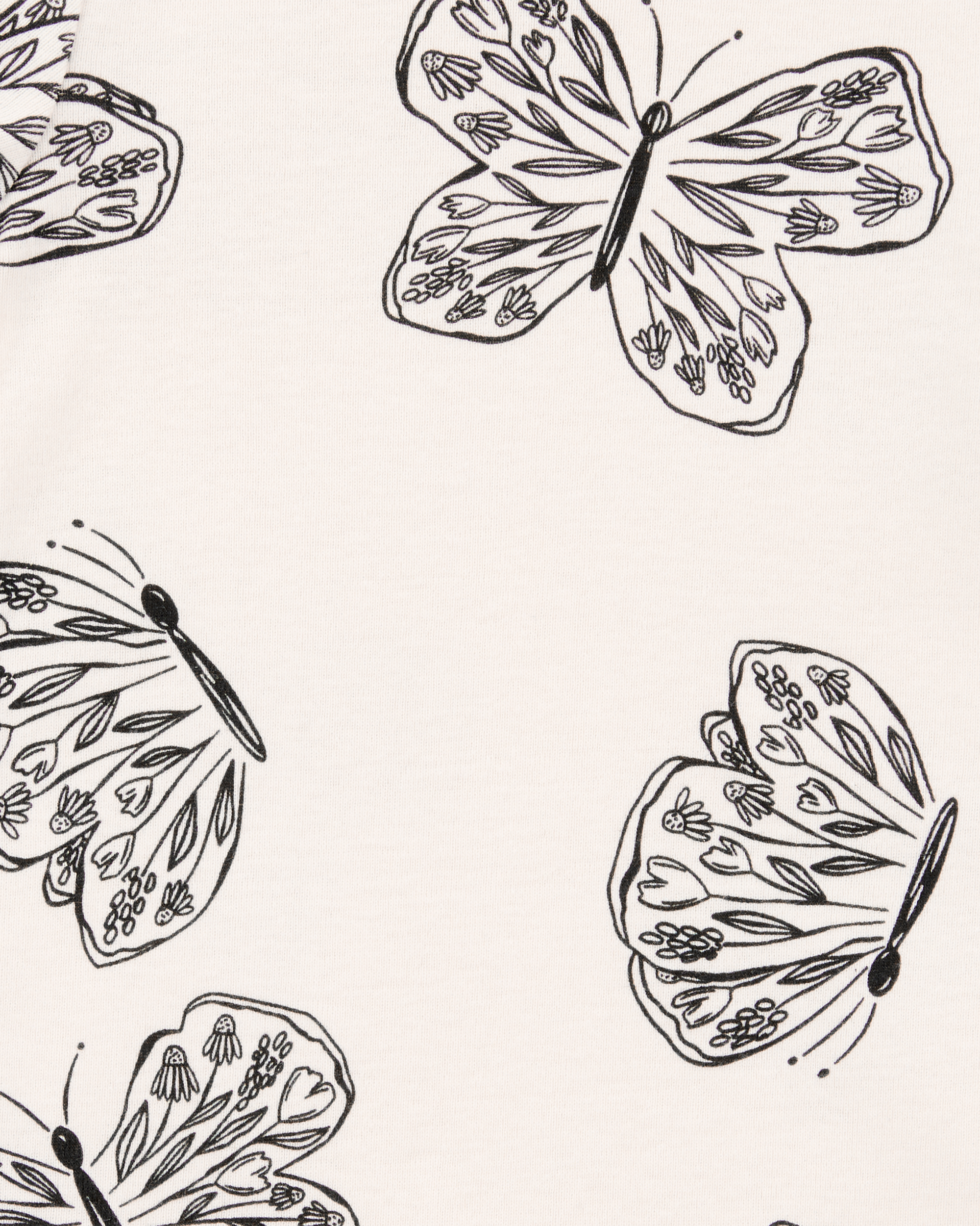 Baby Girl 5-Pack Striped Butterfly Short-Sleeve Cotton Bodysuits