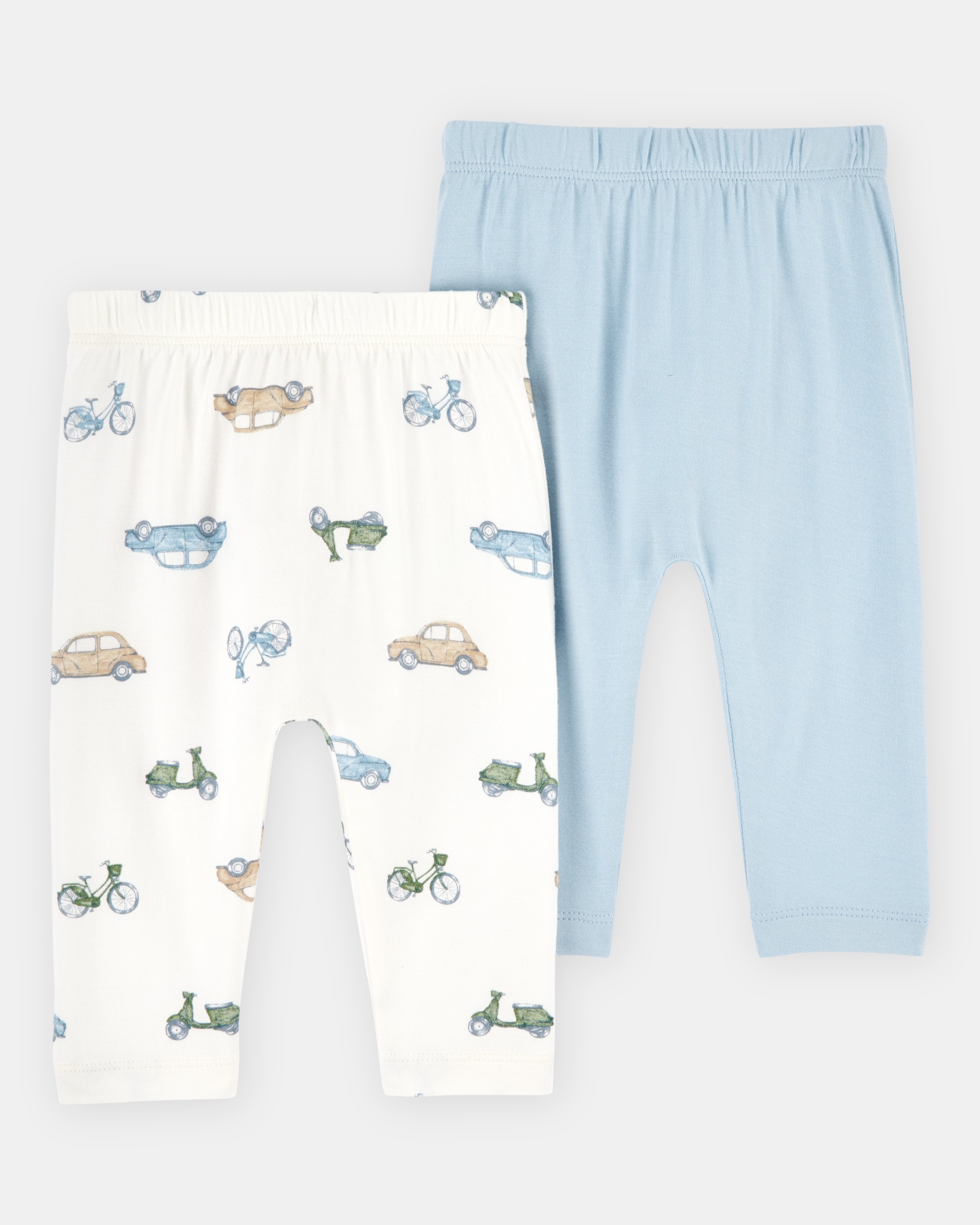 Baby Boy 2-Pack PurelySoft Pull-On Pants - Blue/Ivory