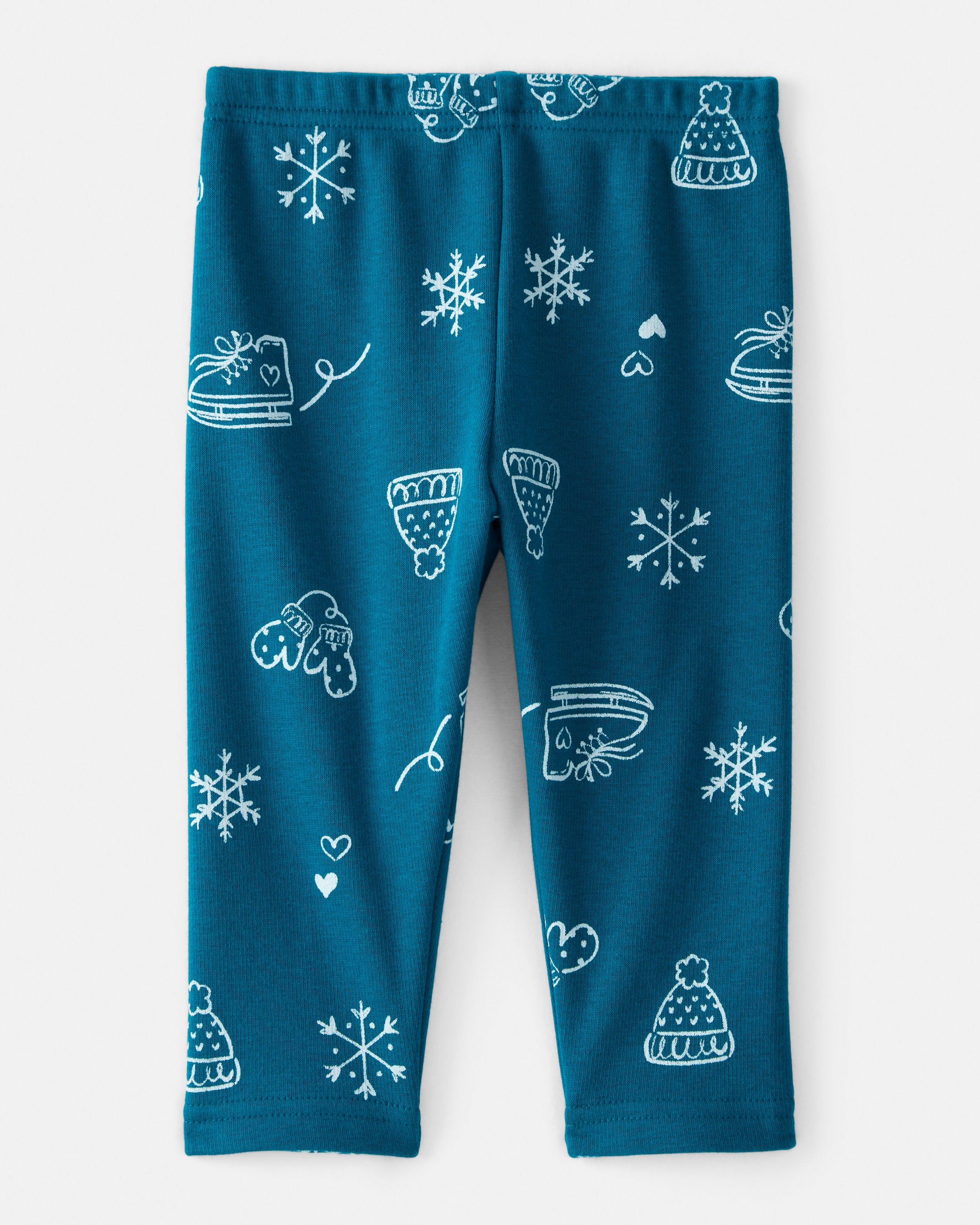 Baby Girl Winter Print Pull-On Stretch Cozy Leggings - Blue