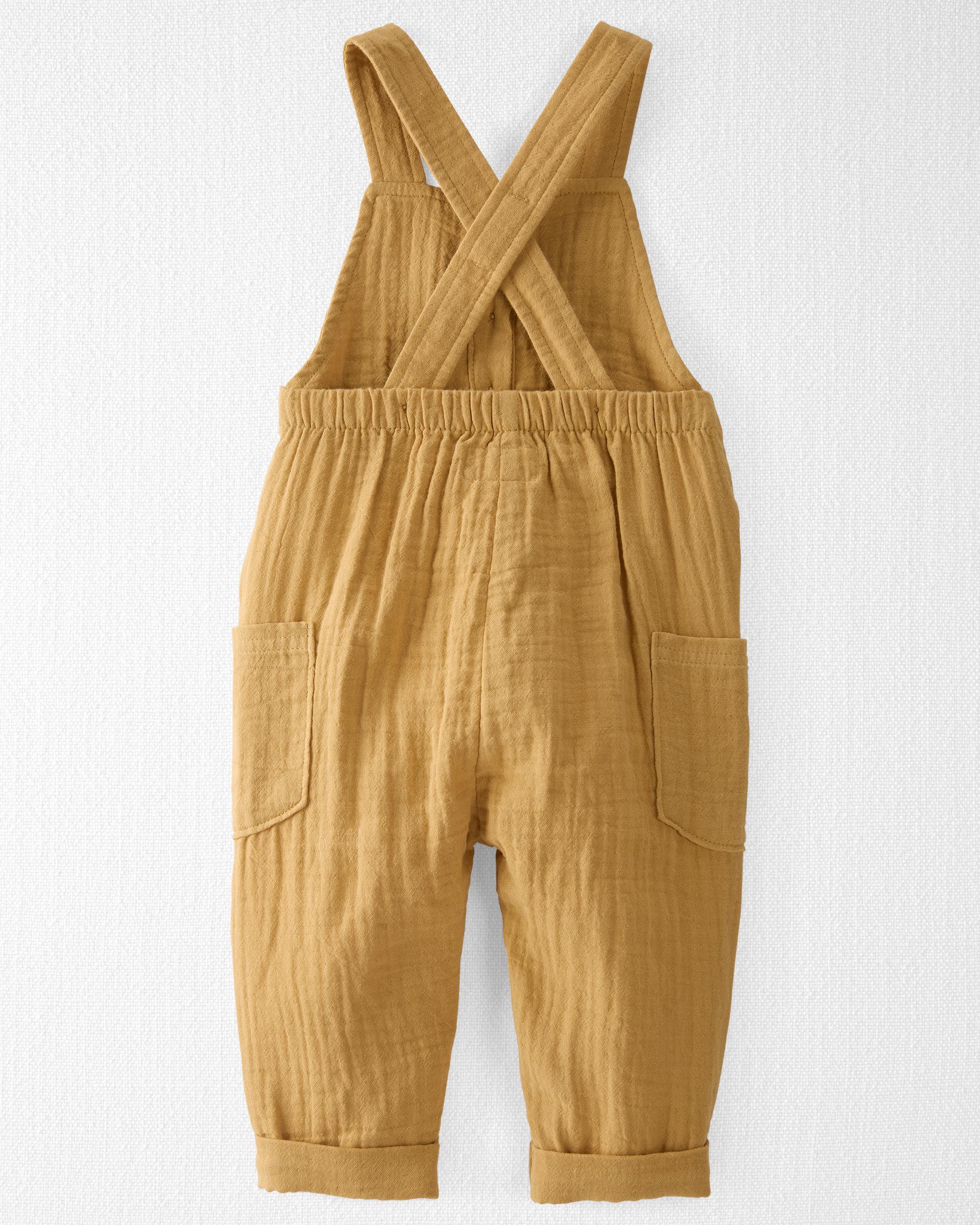 LITTLE PLANET Baby Girls' Organic Cotton Gauze Jumpsuit - 100% GOTS Certified Comfort