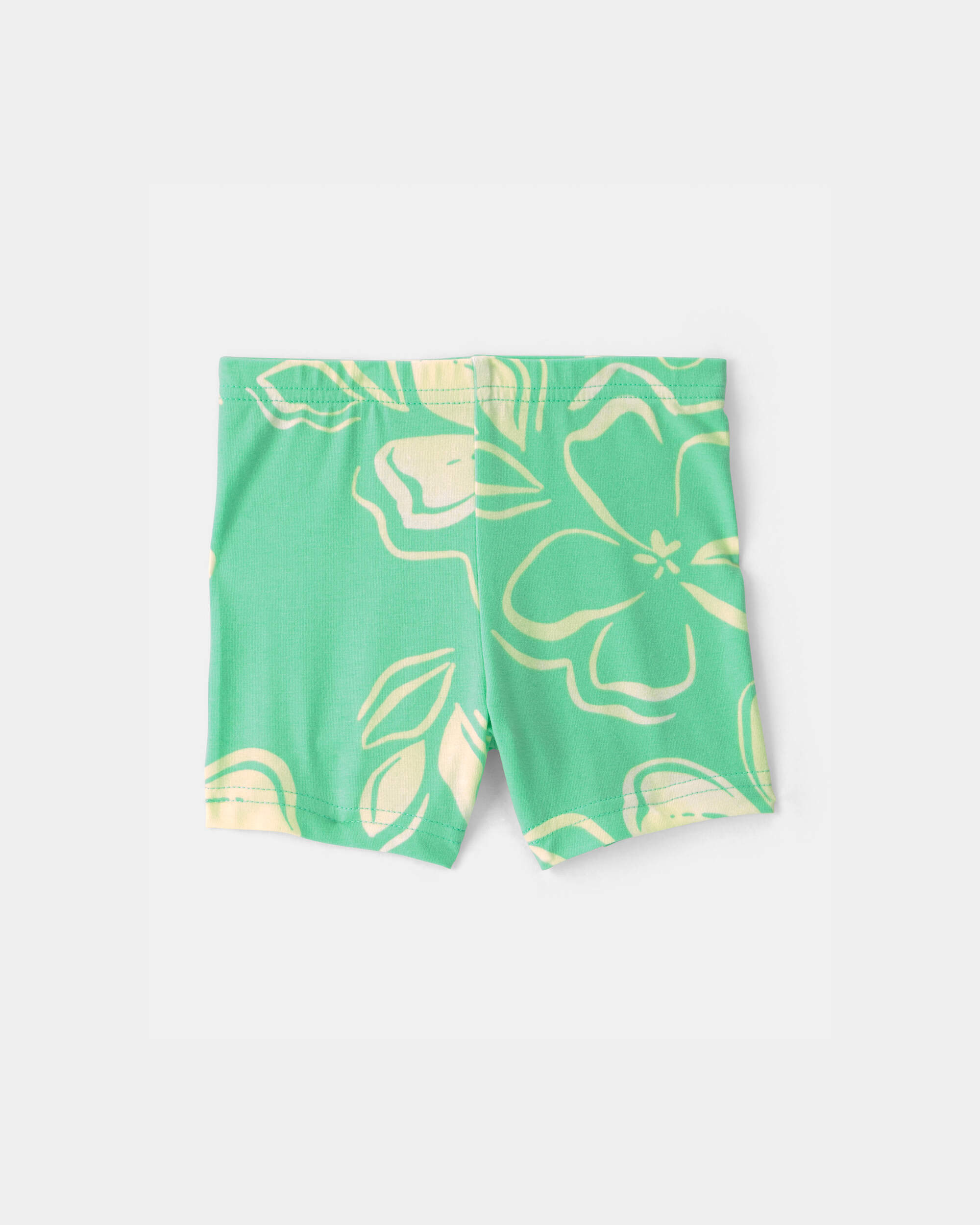 Baby Girl Floral Bike Shorts - Green