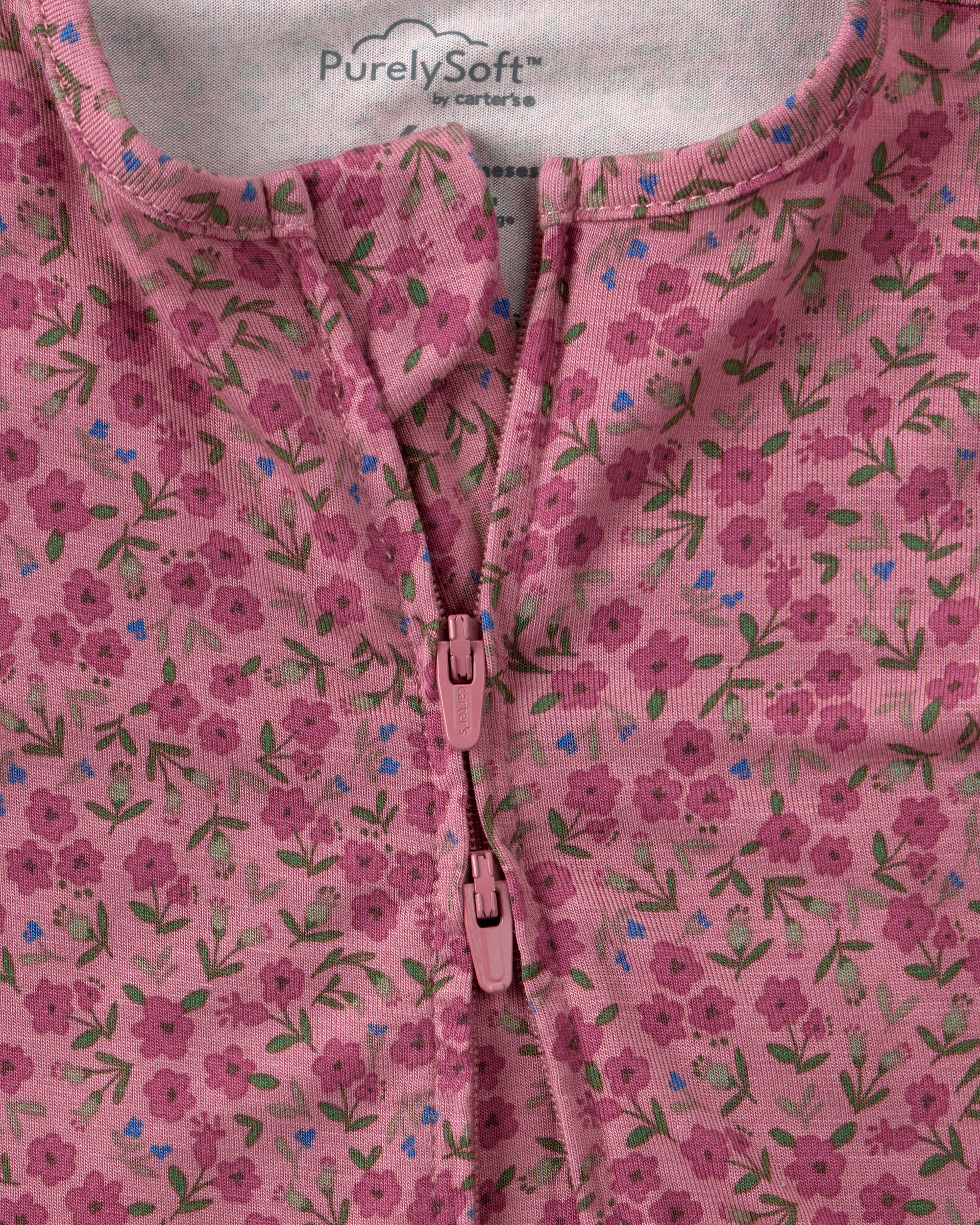 Baby Girl Floral PurelySoft™ 2-Way Zip Sleep & Play Pyjamas - Pink