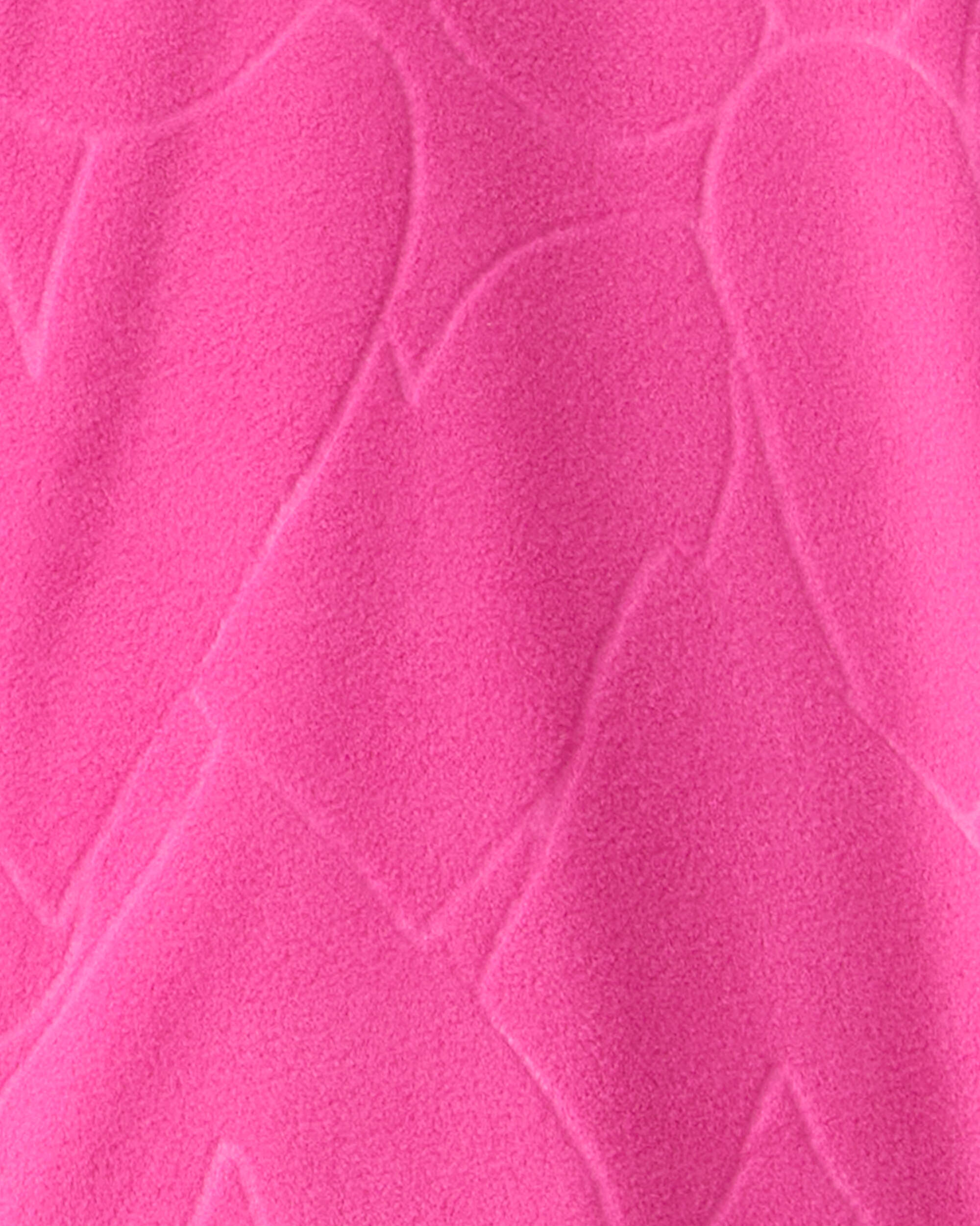 Girls Heart Fleece Long-Sleeve Loose Fit 1-Piece Pyjamas - Pink